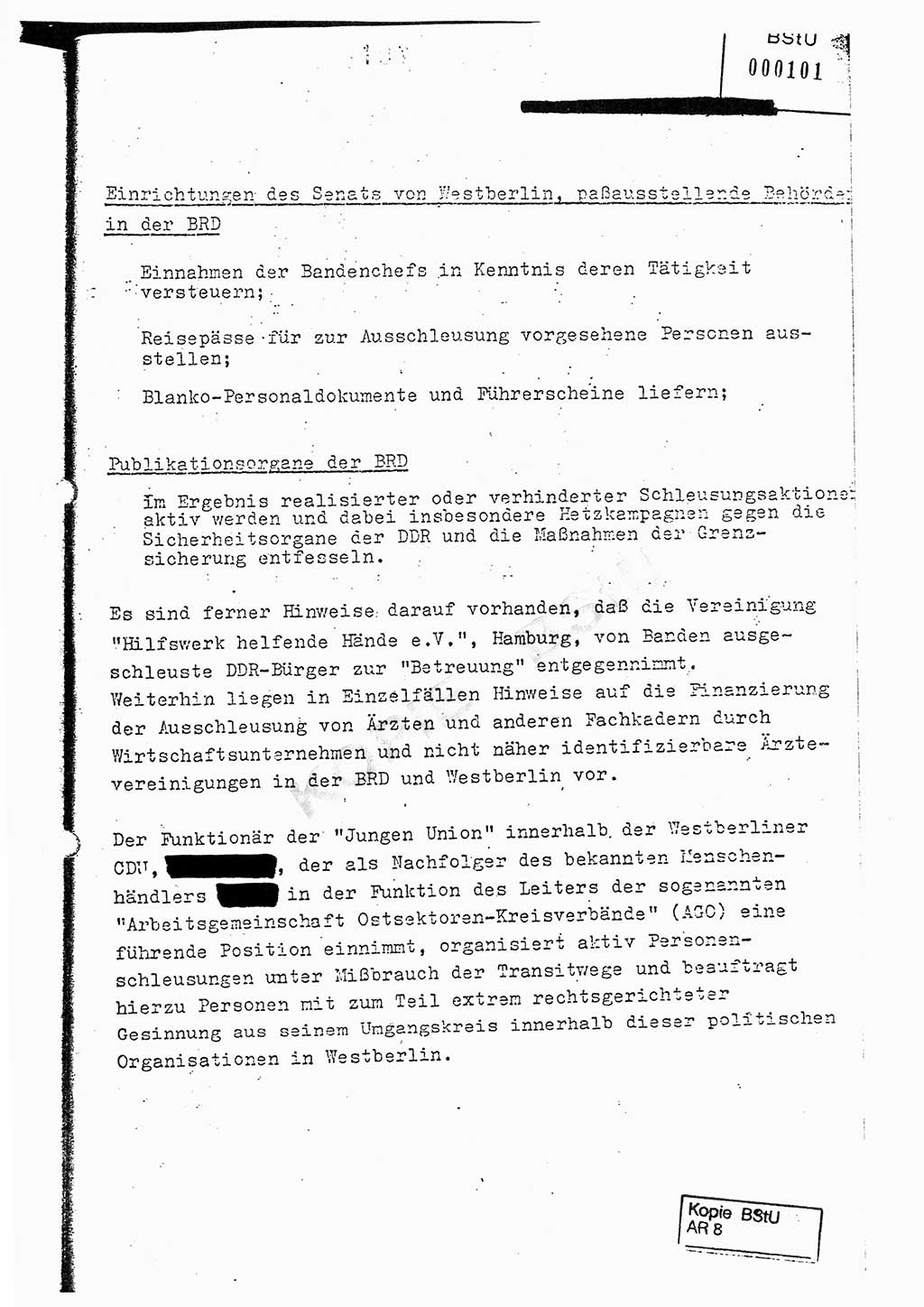 Jahresbericht der Hauptabteilung (HA) Ⅸ 1976, Analyse über die Entwicklung und die Wirksamkeit der politisch-operativen Arbeit der Linie Ⅸ im Jahre 1976, Ministerium für Staatssicherheit (MfS) der Deutschen Demokratischen Republik (DDR), Hauptabteilung Ⅸ, Berlin 1977, Seite 101 (Anal. MfS DDR HA Ⅸ /76 1977, S. 101)