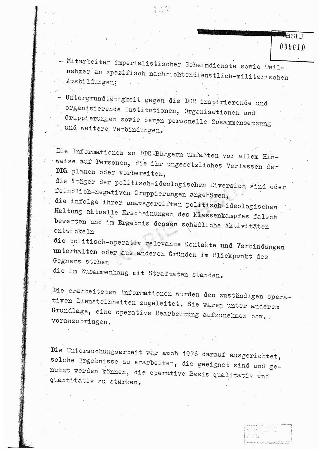 Jahresbericht der Hauptabteilung (HA) Ⅸ 1976, Analyse über die Entwicklung und die Wirksamkeit der politisch-operativen Arbeit der Linie Ⅸ im Jahre 1976, Ministerium für Staatssicherheit (MfS) der Deutschen Demokratischen Republik (DDR), Hauptabteilung Ⅸ, Berlin 1977, Seite 147 (Anal. MfS DDR HA Ⅸ /76 1977, S. 147)