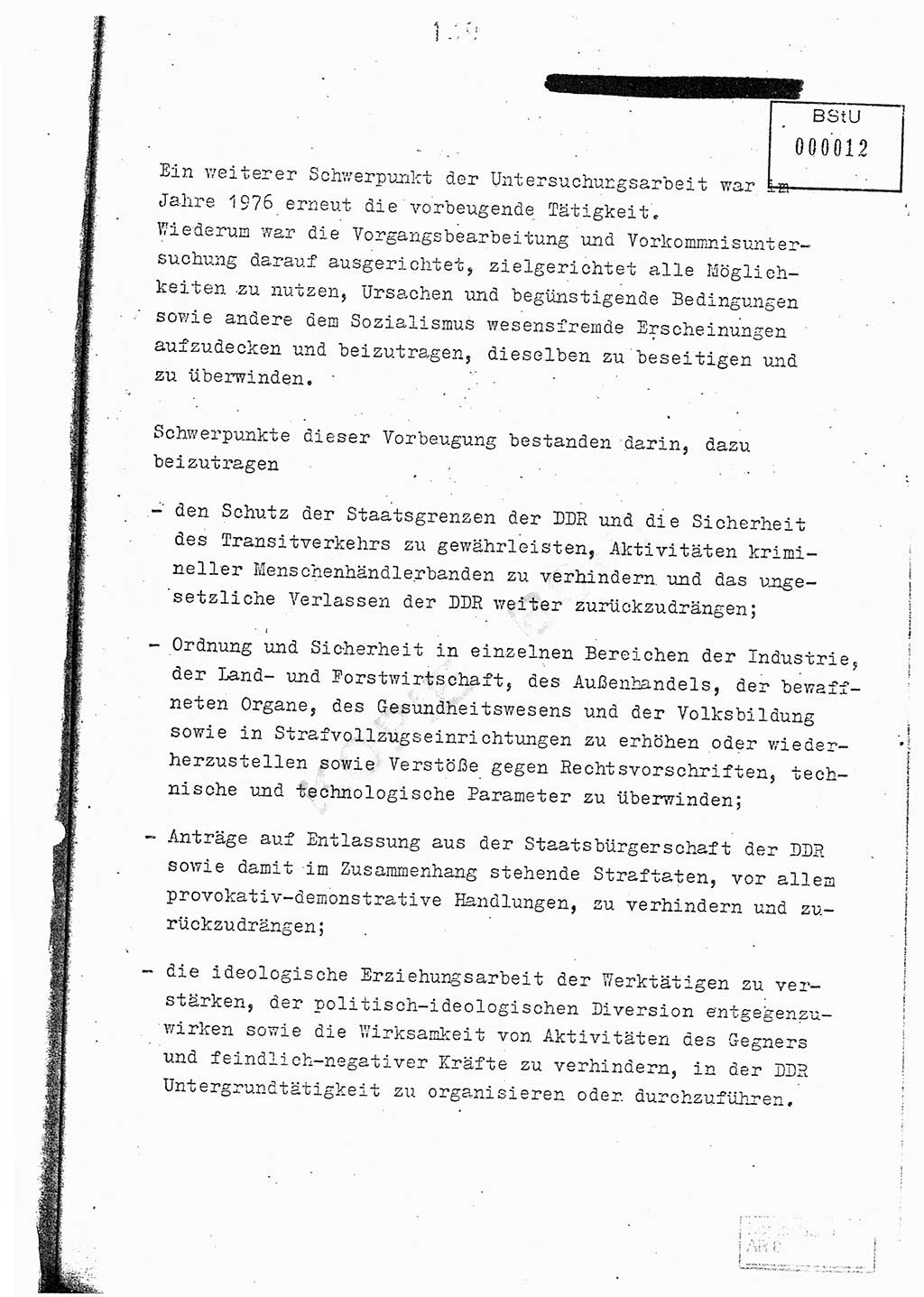 Jahresbericht der Hauptabteilung (HA) Ⅸ 1976, Analyse über die Entwicklung und die Wirksamkeit der politisch-operativen Arbeit der Linie Ⅸ im Jahre 1976, Ministerium für Staatssicherheit (MfS) der Deutschen Demokratischen Republik (DDR), Hauptabteilung Ⅸ, Berlin 1977, Seite 149 (Anal. MfS DDR HA Ⅸ /76 1977, S. 149)