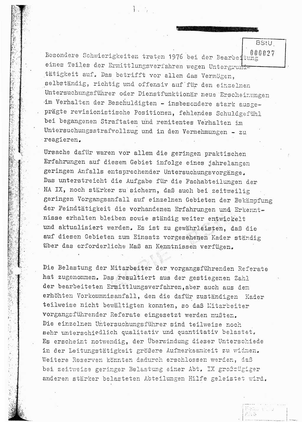 Jahresbericht der Hauptabteilung (HA) Ⅸ 1976, Analyse über die Entwicklung und die Wirksamkeit der politisch-operativen Arbeit der Linie Ⅸ im Jahre 1976, Ministerium für Staatssicherheit (MfS) der Deutschen Demokratischen Republik (DDR), Hauptabteilung Ⅸ, Berlin 1977, Seite 163 (Anal. MfS DDR HA Ⅸ /76 1977, S. 163)