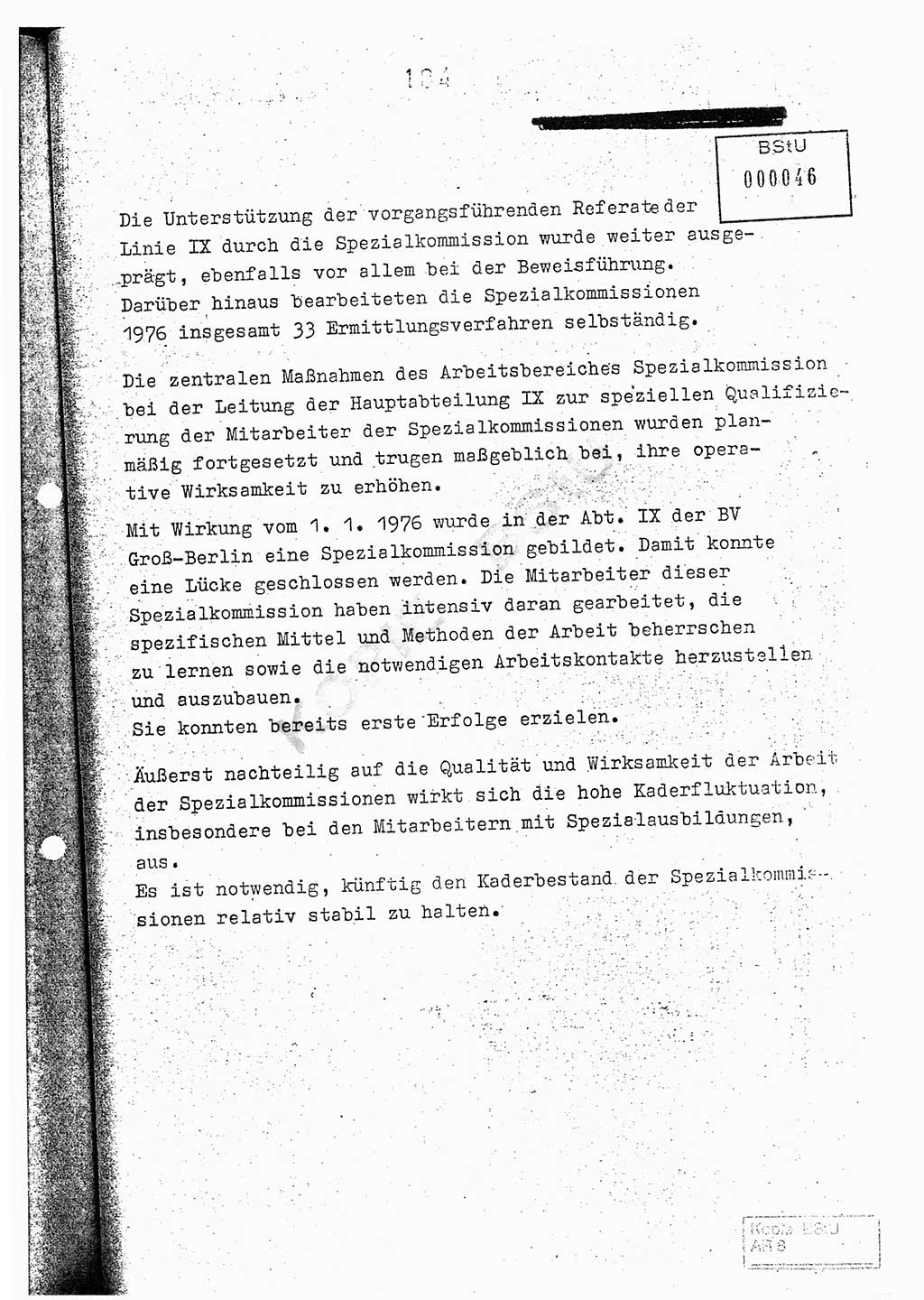 Jahresbericht der Hauptabteilung (HA) Ⅸ 1976, Analyse über die Entwicklung und die Wirksamkeit der politisch-operativen Arbeit der Linie Ⅸ im Jahre 1976, Ministerium für Staatssicherheit (MfS) der Deutschen Demokratischen Republik (DDR), Hauptabteilung Ⅸ, Berlin 1977, Seite 184 (Anal. MfS DDR HA Ⅸ /76 1977, S. 184)