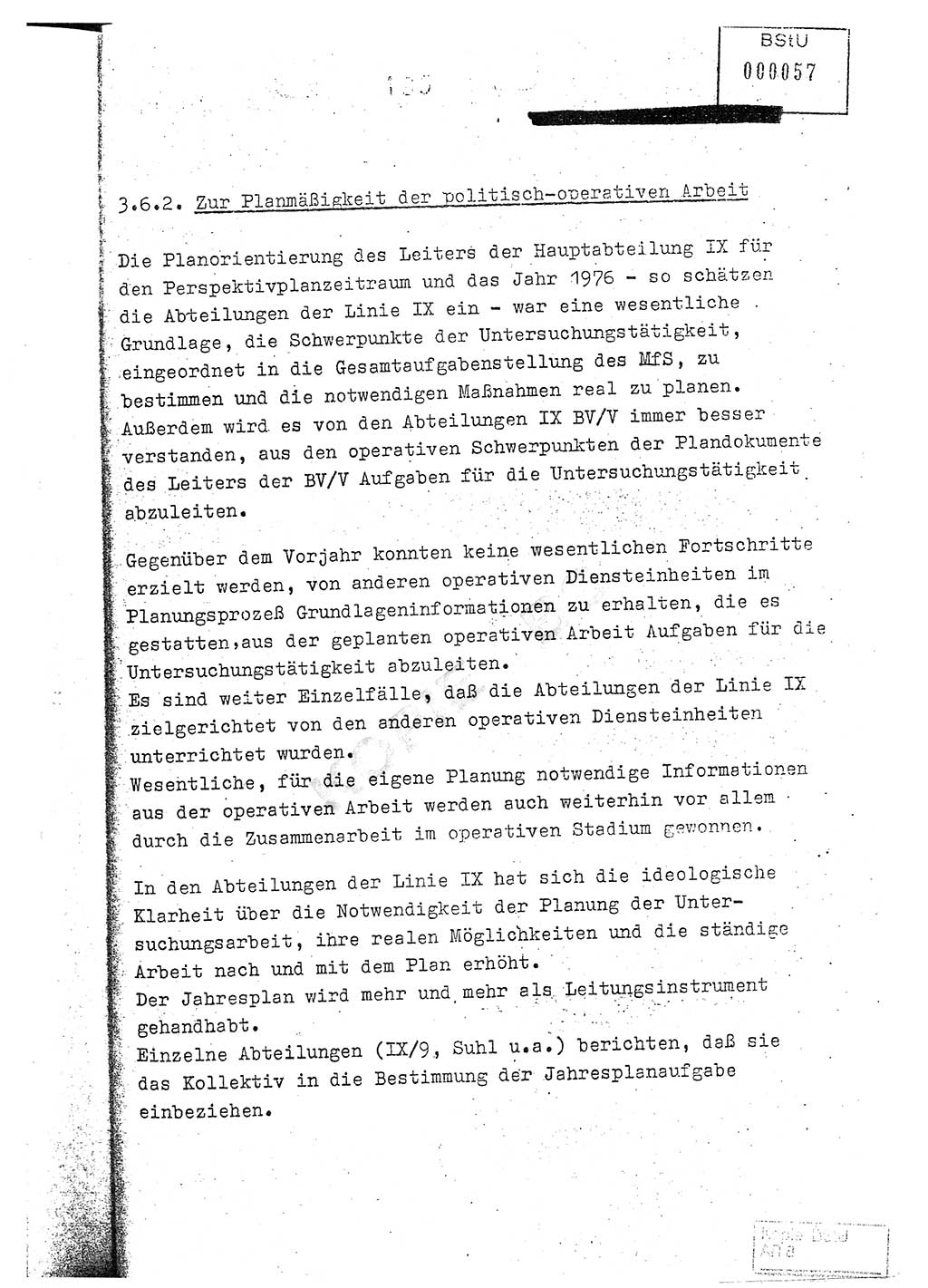 Jahresbericht der Hauptabteilung (HA) Ⅸ 1976, Analyse über die Entwicklung und die Wirksamkeit der politisch-operativen Arbeit der Linie Ⅸ im Jahre 1976, Ministerium für Staatssicherheit (MfS) der Deutschen Demokratischen Republik (DDR), Hauptabteilung Ⅸ, Berlin 1977, Seite 195 (Anal. MfS DDR HA Ⅸ /76 1977, S. 195)