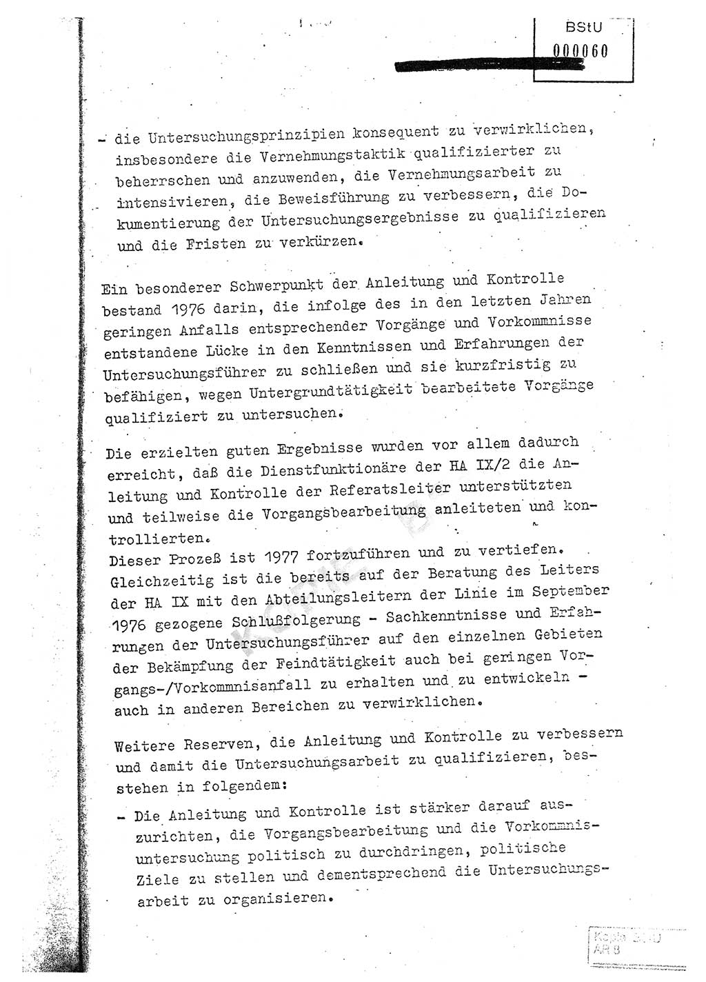 Jahresbericht der Hauptabteilung (HA) Ⅸ 1976, Analyse über die Entwicklung und die Wirksamkeit der politisch-operativen Arbeit der Linie Ⅸ im Jahre 1976, Ministerium für Staatssicherheit (MfS) der Deutschen Demokratischen Republik (DDR), Hauptabteilung Ⅸ, Berlin 1977, Seite 198 (Anal. MfS DDR HA Ⅸ /76 1977, S. 198)