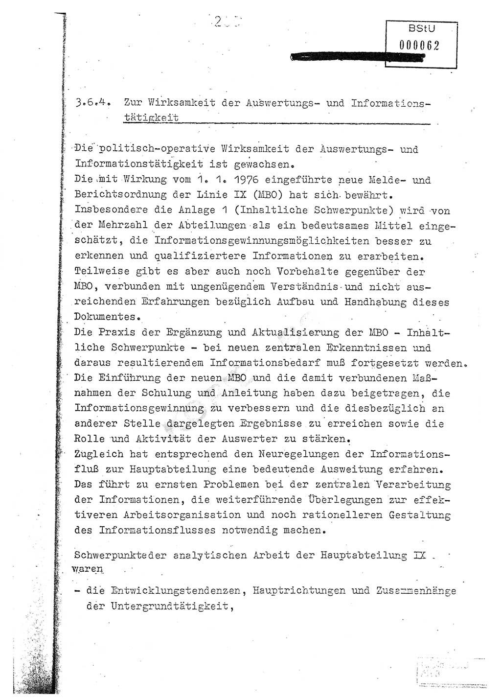 Jahresbericht der Hauptabteilung (HA) Ⅸ 1976, Analyse über die Entwicklung und die Wirksamkeit der politisch-operativen Arbeit der Linie Ⅸ im Jahre 1976, Ministerium für Staatssicherheit (MfS) der Deutschen Demokratischen Republik (DDR), Hauptabteilung Ⅸ, Berlin 1977, Seite 200 (Anal. MfS DDR HA Ⅸ /76 1977, S. 200)