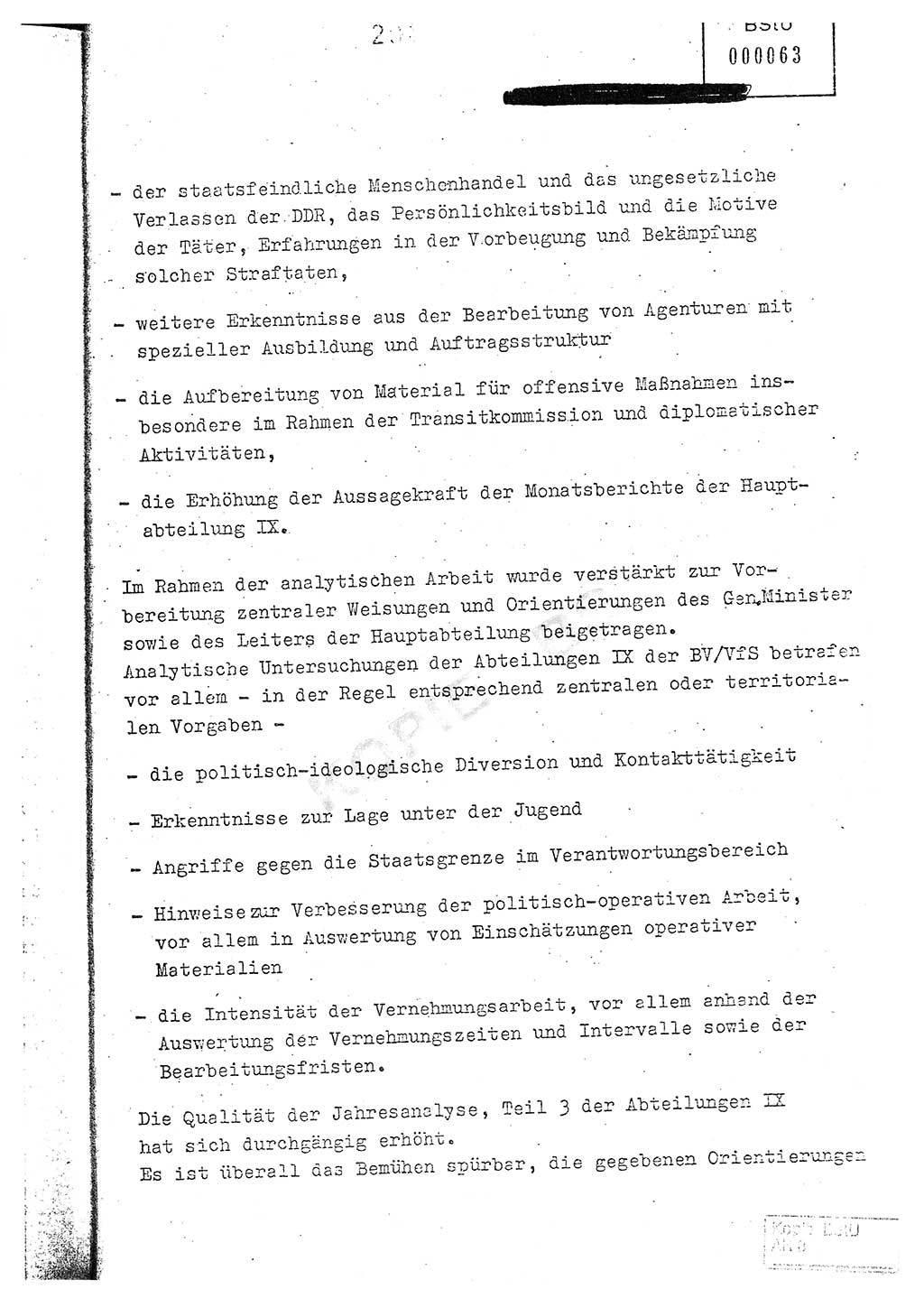 Jahresbericht der Hauptabteilung (HA) Ⅸ 1976, Analyse über die Entwicklung und die Wirksamkeit der politisch-operativen Arbeit der Linie Ⅸ im Jahre 1976, Ministerium für Staatssicherheit (MfS) der Deutschen Demokratischen Republik (DDR), Hauptabteilung Ⅸ, Berlin 1977, Seite 201 (Anal. MfS DDR HA Ⅸ /76 1977, S. 201)