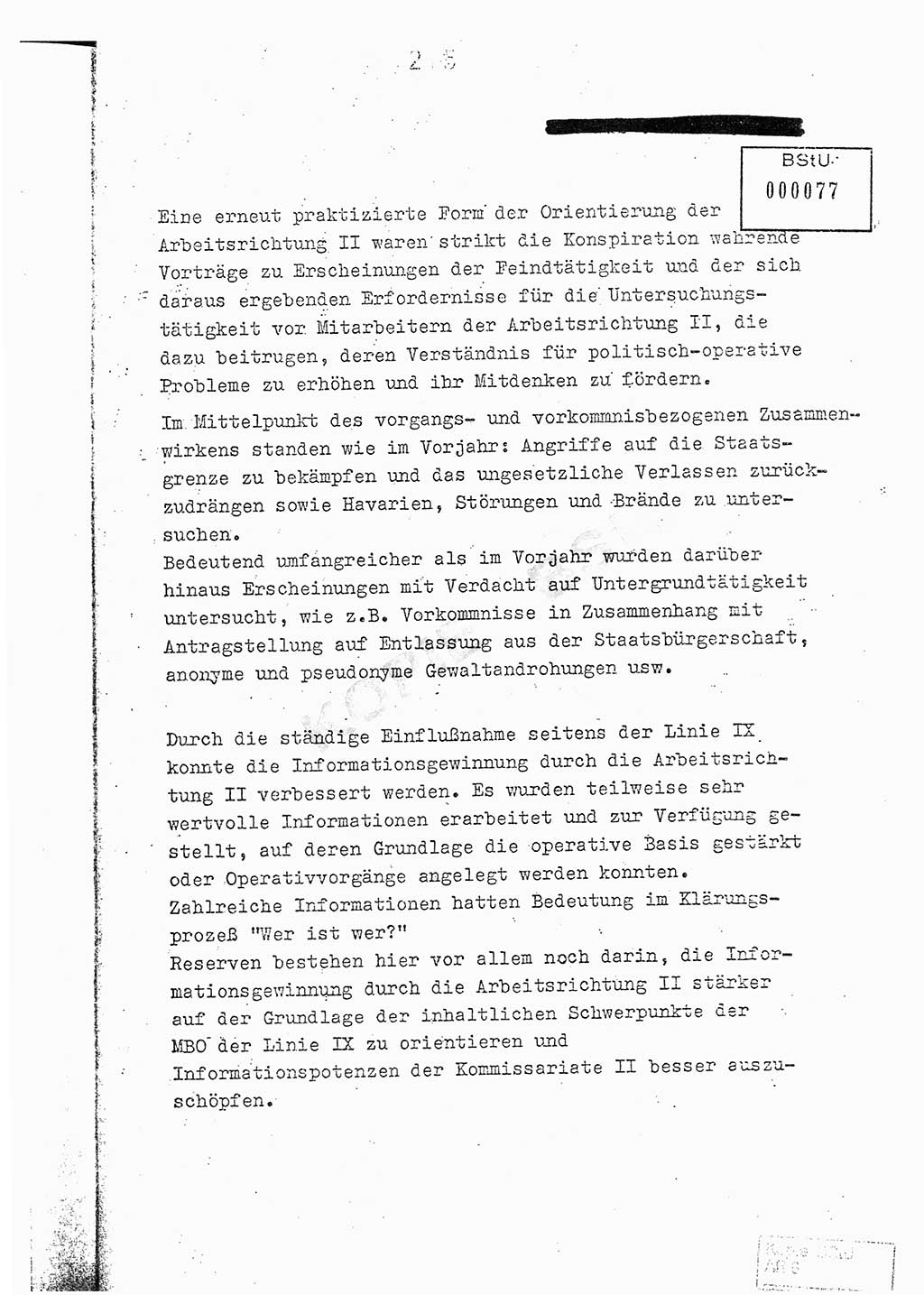 Jahresbericht der Hauptabteilung (HA) Ⅸ 1976, Analyse über die Entwicklung und die Wirksamkeit der politisch-operativen Arbeit der Linie Ⅸ im Jahre 1976, Ministerium für Staatssicherheit (MfS) der Deutschen Demokratischen Republik (DDR), Hauptabteilung Ⅸ, Berlin 1977, Seite 215 (Anal. MfS DDR HA Ⅸ /76 1977, S. 215)