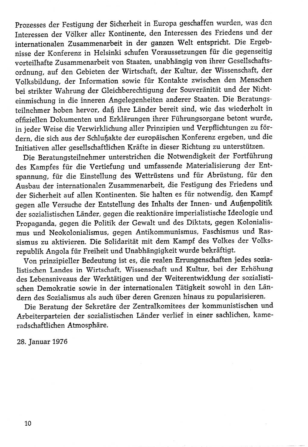 Dokumente der Sozialistischen Einheitspartei Deutschlands (SED) [Deutsche Demokratische Republik (DDR)] 1976-1977, Seite 10 (Dok. SED DDR 1976-1977, S. 10)