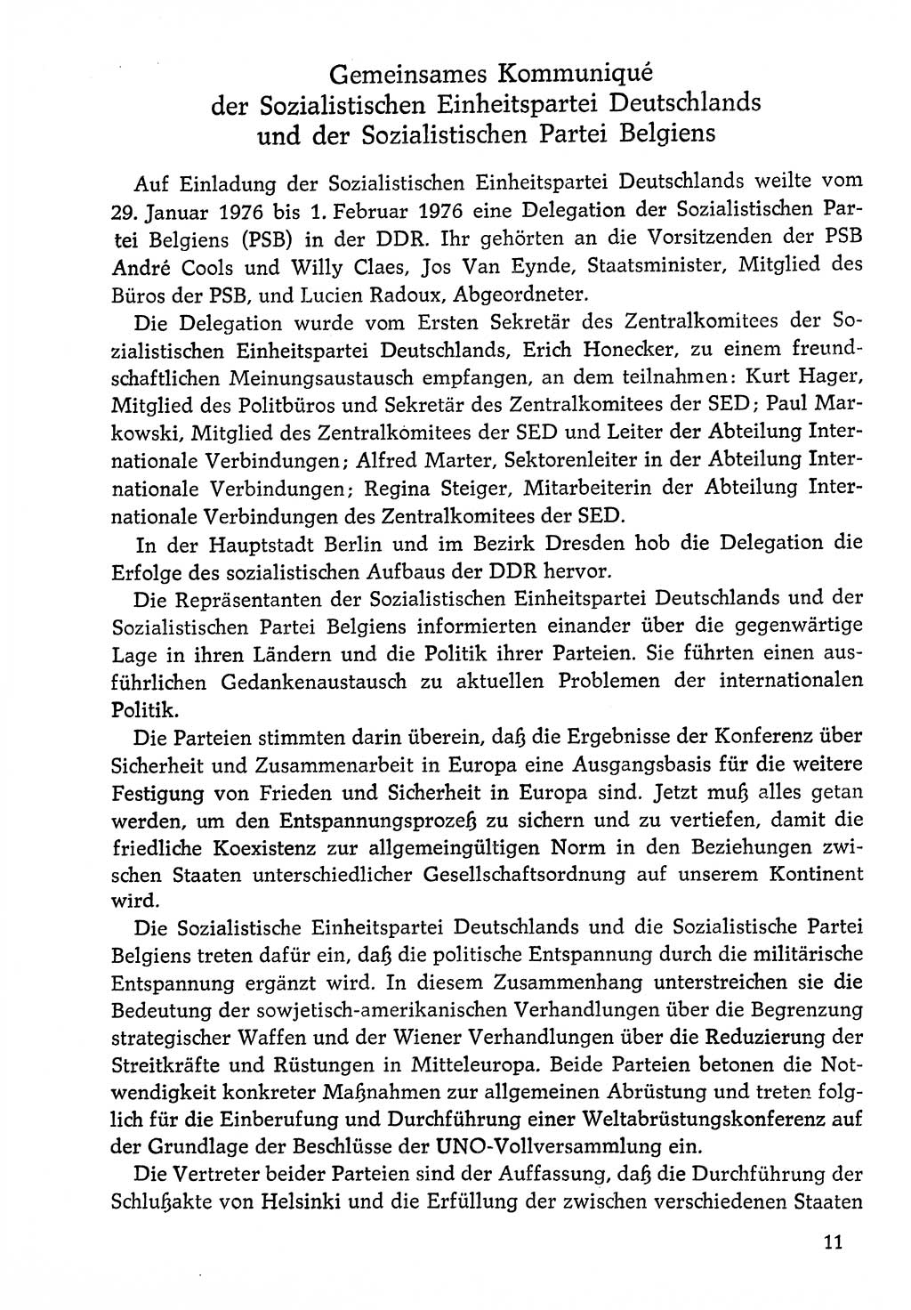 Dokumente der Sozialistischen Einheitspartei Deutschlands (SED) [Deutsche Demokratische Republik (DDR)] 1976-1977, Seite 11 (Dok. SED DDR 1976-1977, S. 11)