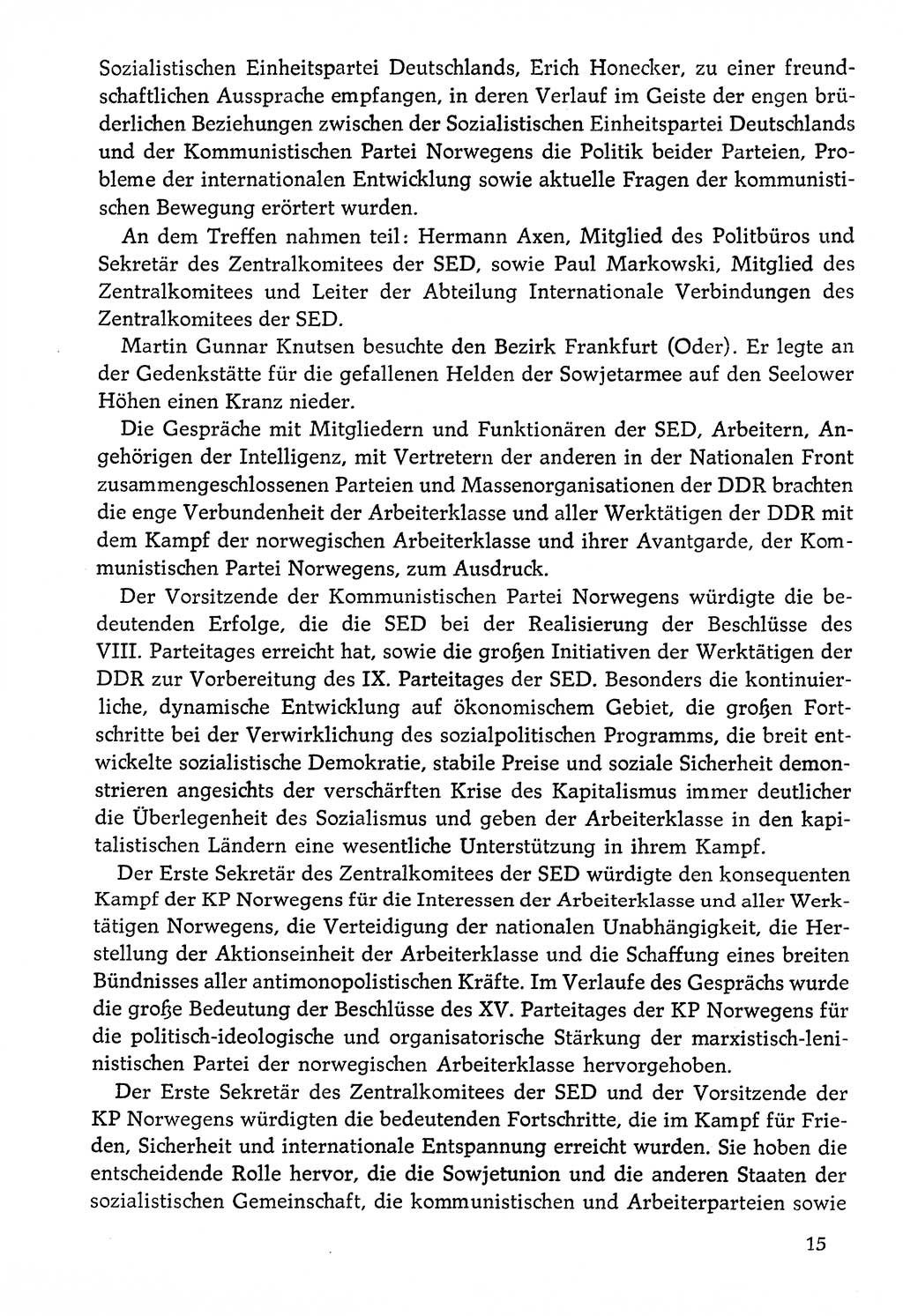 Dokumente der Sozialistischen Einheitspartei Deutschlands (SED) [Deutsche Demokratische Republik (DDR)] 1976-1977, Seite 15 (Dok. SED DDR 1976-1977, S. 15)
