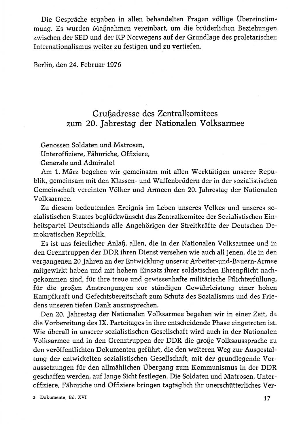 Dokumente der Sozialistischen Einheitspartei Deutschlands (SED) [Deutsche Demokratische Republik (DDR)] 1976-1977, Seite 17 (Dok. SED DDR 1976-1977, S. 17)