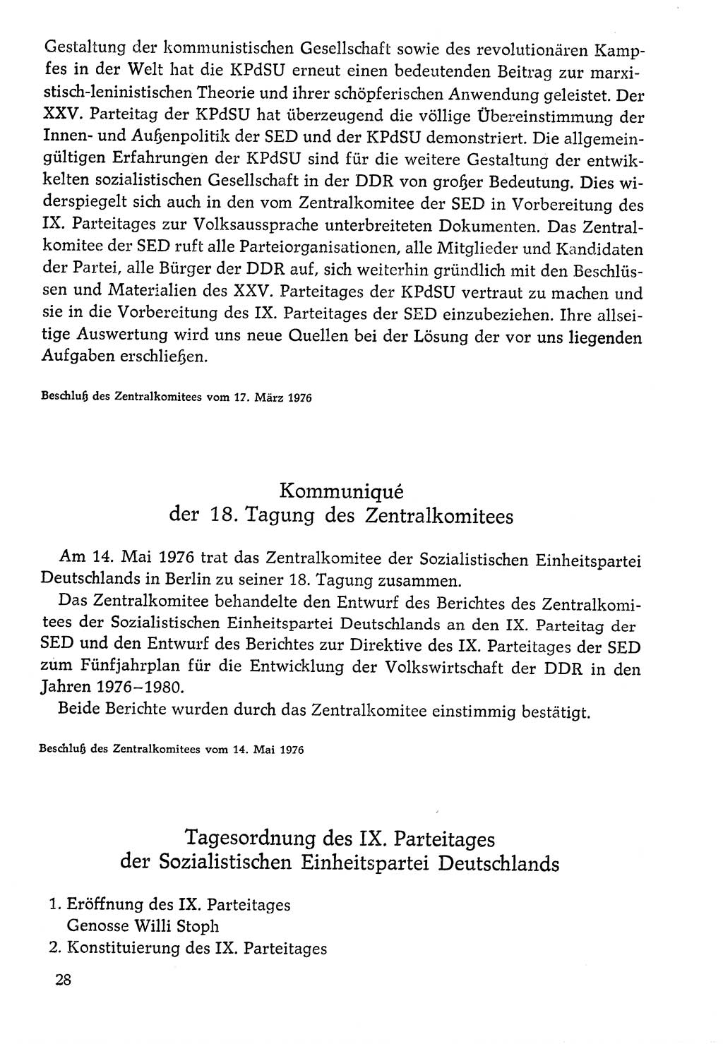 Dokumente der Sozialistischen Einheitspartei Deutschlands (SED) [Deutsche Demokratische Republik (DDR)] 1976-1977, Seite 28 (Dok. SED DDR 1976-1977, S. 28)