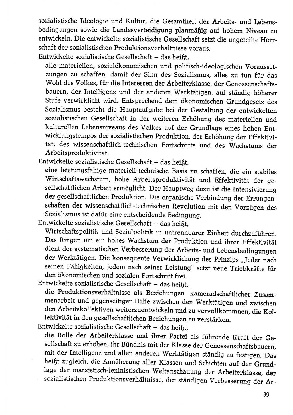 Dokumente der Sozialistischen Einheitspartei Deutschlands (SED) [Deutsche Demokratische Republik (DDR)] 1976-1977, Seite 39 (Dok. SED DDR 1976-1977, S. 39)