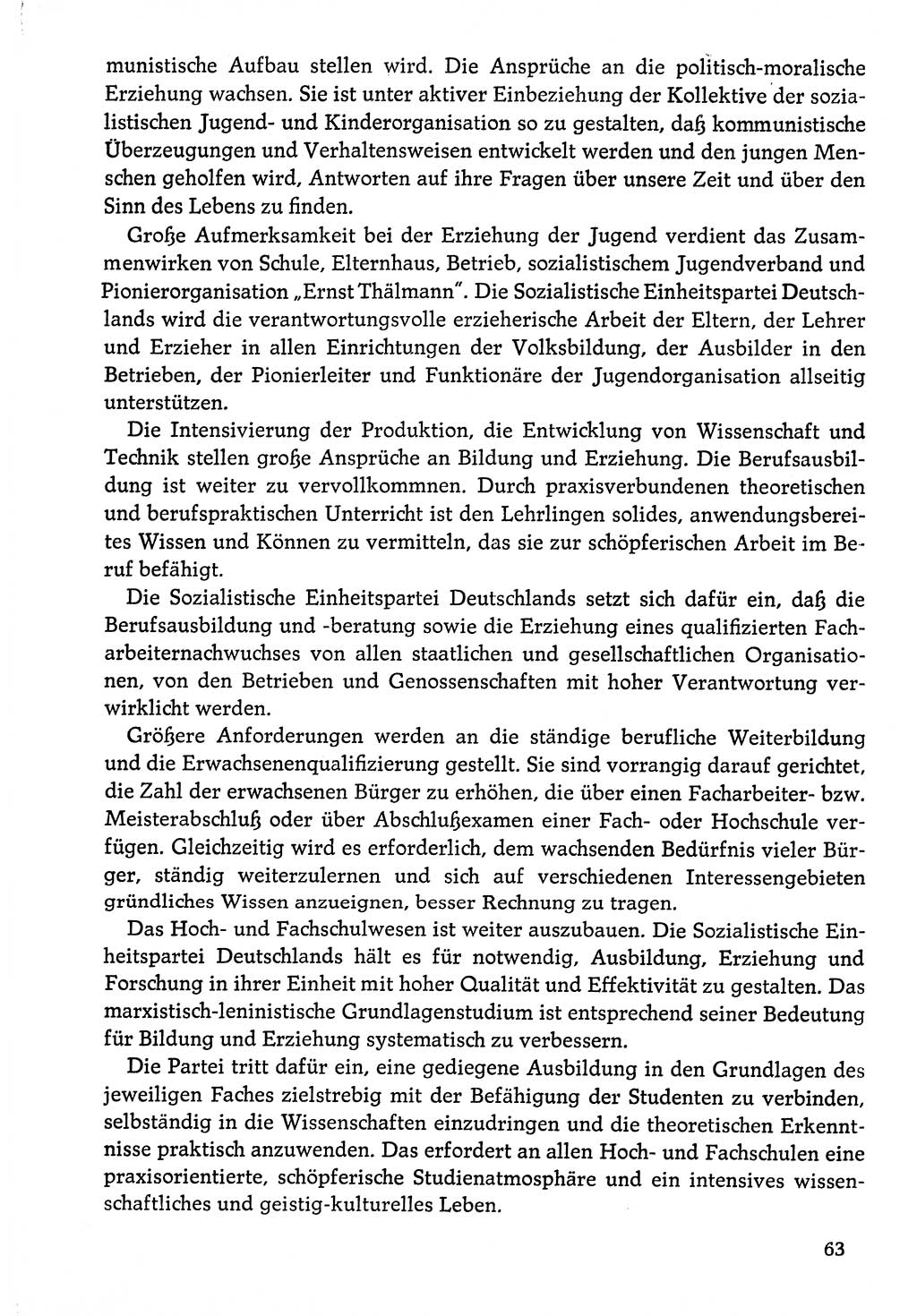 Dokumente der Sozialistischen Einheitspartei Deutschlands (SED) [Deutsche Demokratische Republik (DDR)] 1976-1977, Seite 63 (Dok. SED DDR 1976-1977, S. 63)