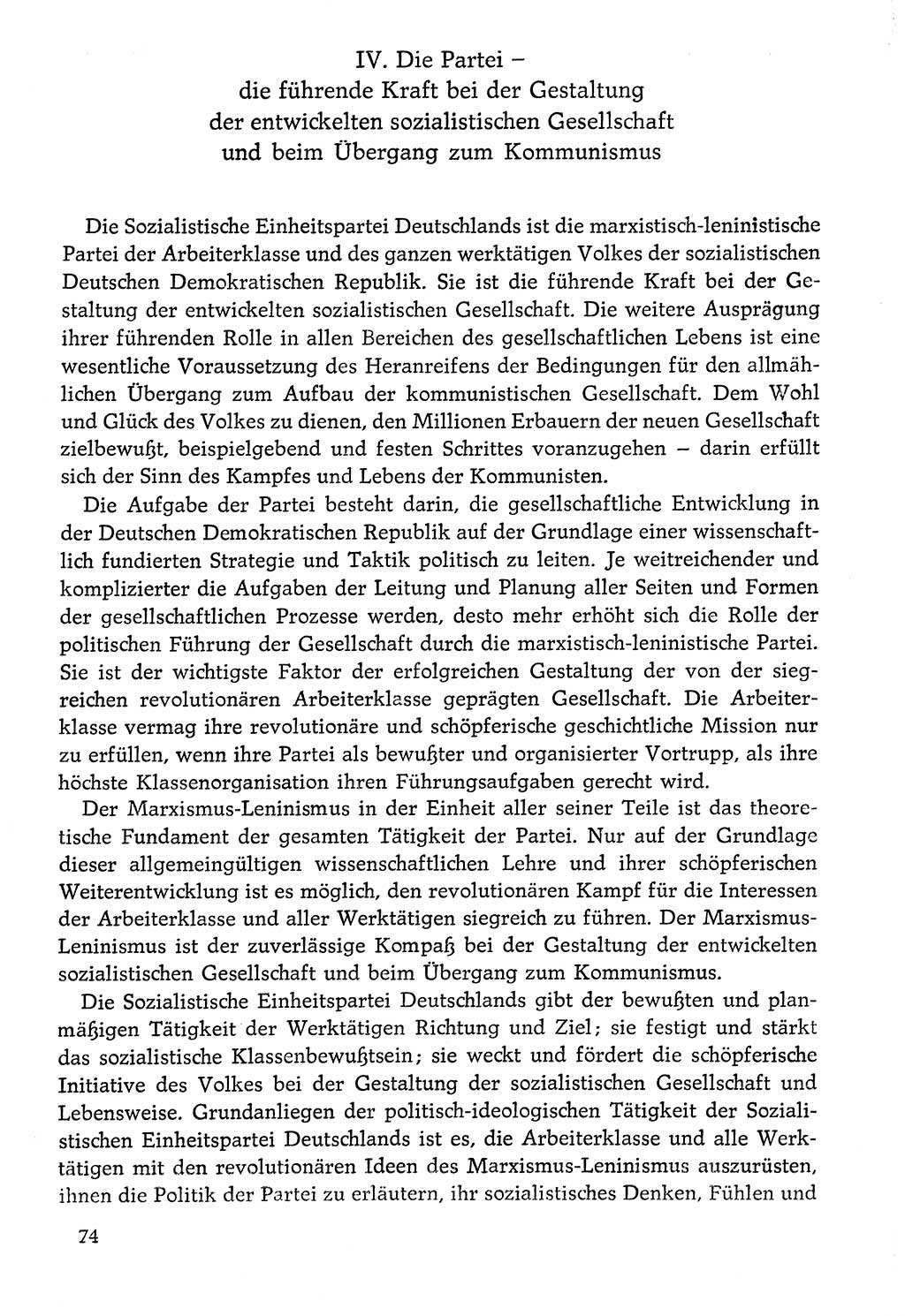 Dokumente der Sozialistischen Einheitspartei Deutschlands (SED) [Deutsche Demokratische Republik (DDR)] 1976-1977, Seite 74 (Dok. SED DDR 1976-1977, S. 74)