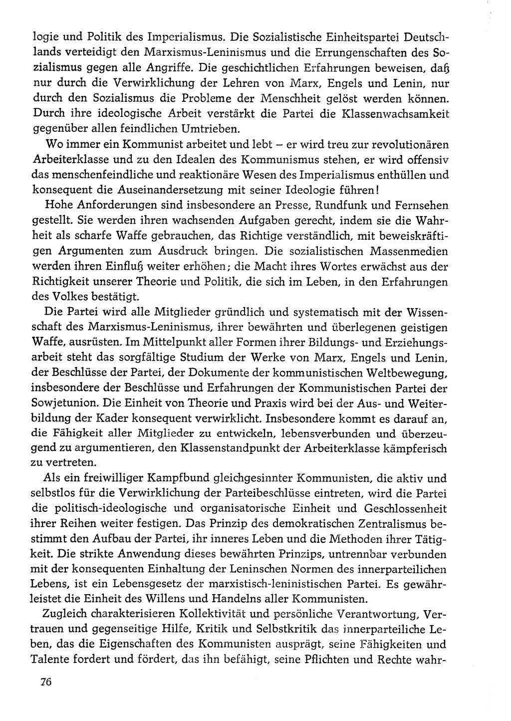 Dokumente der Sozialistischen Einheitspartei Deutschlands (SED) [Deutsche Demokratische Republik (DDR)] 1976-1977, Seite 76 (Dok. SED DDR 1976-1977, S. 76)