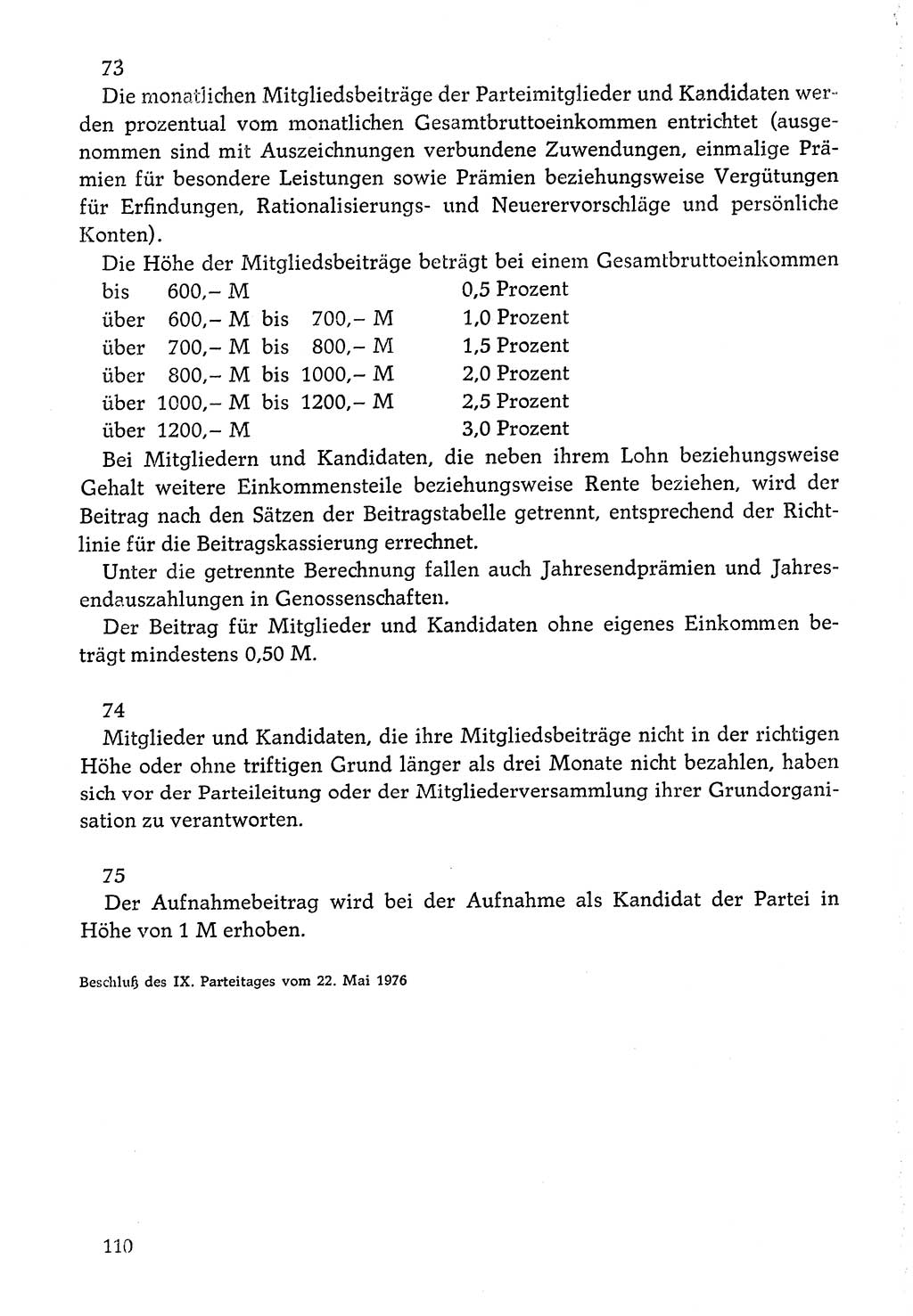 Dokumente der Sozialistischen Einheitspartei Deutschlands (SED) [Deutsche Demokratische Republik (DDR)] 1976-1977, Seite 110 (Dok. SED DDR 1976-1977, S. 110)