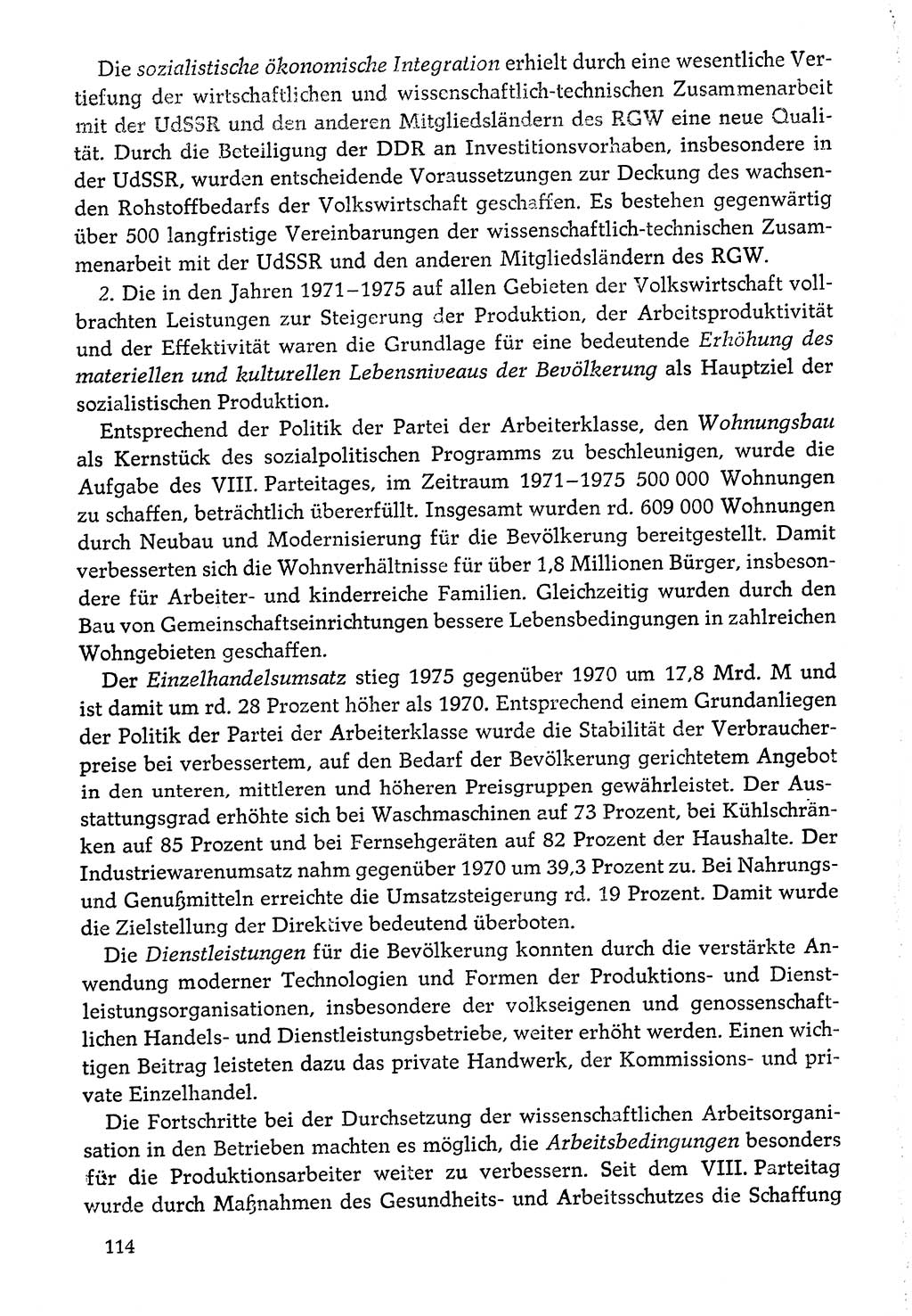Dokumente der Sozialistischen Einheitspartei Deutschlands (SED) [Deutsche Demokratische Republik (DDR)] 1976-1977, Seite 114 (Dok. SED DDR 1976-1977, S. 114)
