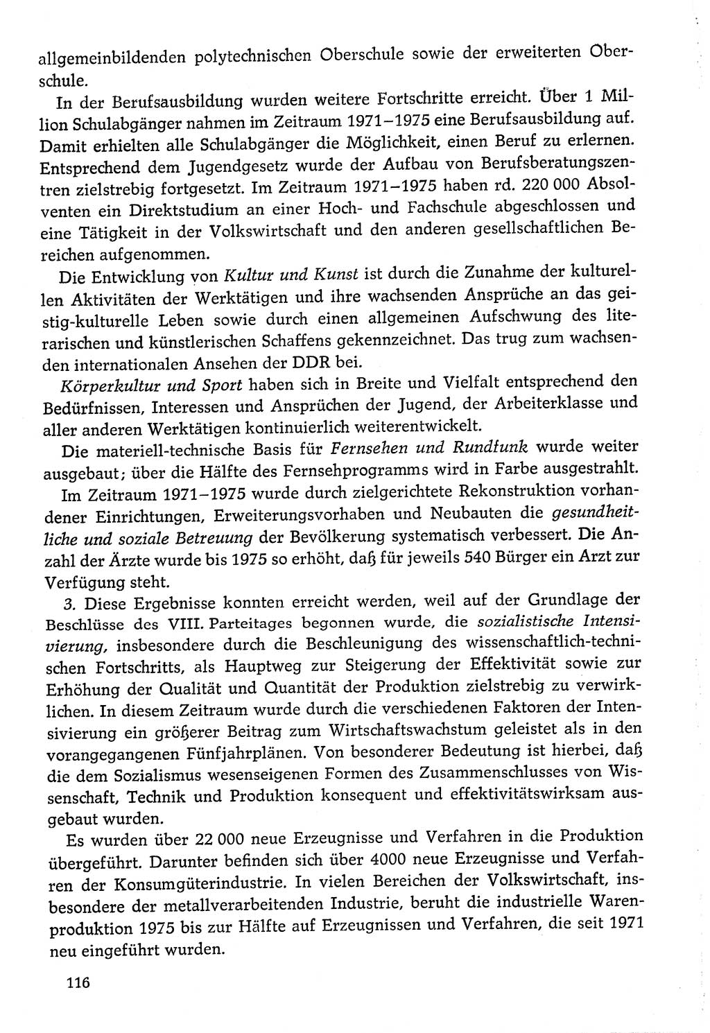 Dokumente der Sozialistischen Einheitspartei Deutschlands (SED) [Deutsche Demokratische Republik (DDR)] 1976-1977, Seite 116 (Dok. SED DDR 1976-1977, S. 116)