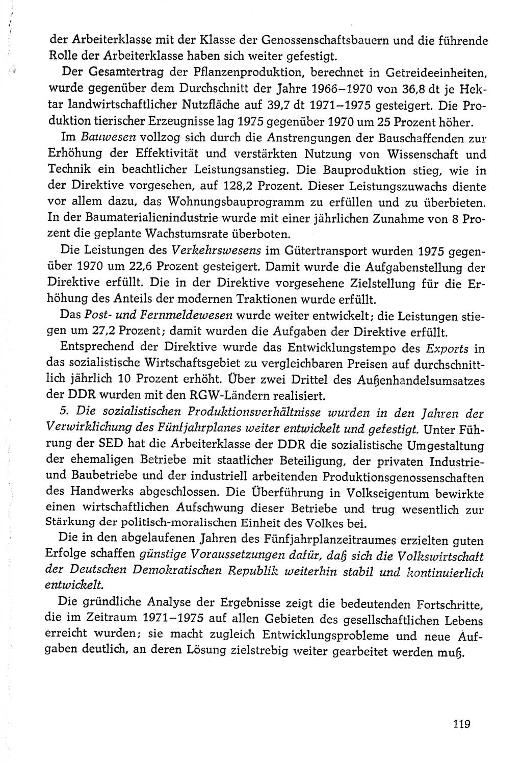 Dokumente der Sozialistischen Einheitspartei Deutschlands (SED) [Deutsche Demokratische Republik (DDR)] 1976-1977, Seite 119 (Dok. SED DDR 1976-1977, S. 119)