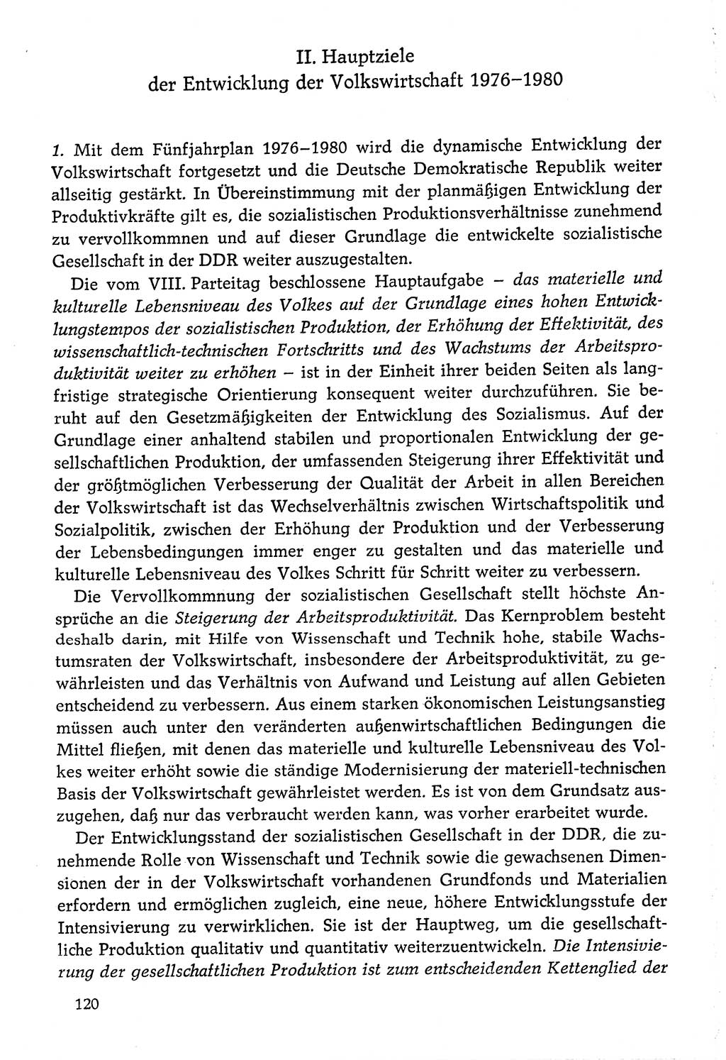 Dokumente der Sozialistischen Einheitspartei Deutschlands (SED) [Deutsche Demokratische Republik (DDR)] 1976-1977, Seite 120 (Dok. SED DDR 1976-1977, S. 120)