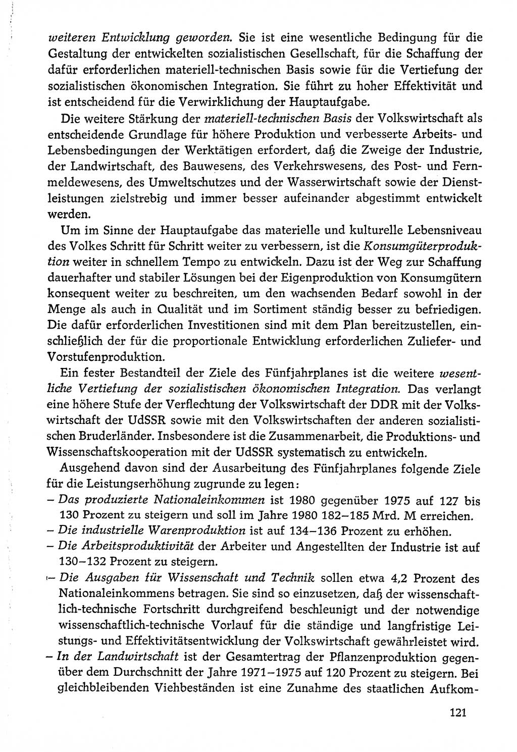 Dokumente der Sozialistischen Einheitspartei Deutschlands (SED) [Deutsche Demokratische Republik (DDR)] 1976-1977, Seite 121 (Dok. SED DDR 1976-1977, S. 121)