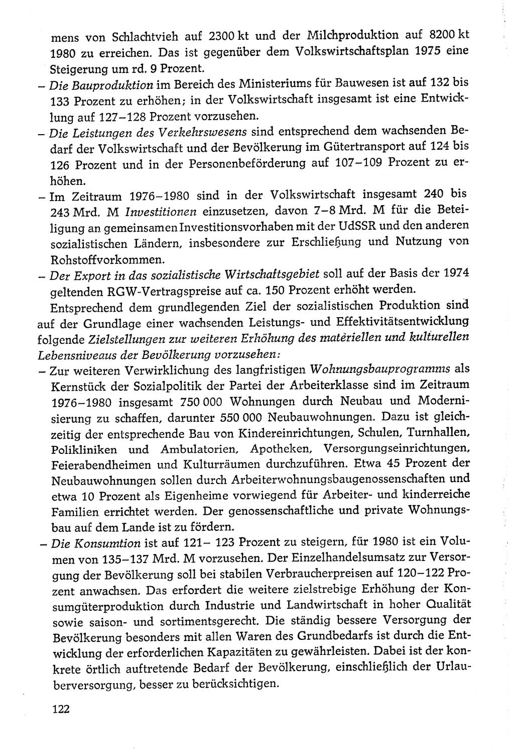 Dokumente der Sozialistischen Einheitspartei Deutschlands (SED) [Deutsche Demokratische Republik (DDR)] 1976-1977, Seite 122 (Dok. SED DDR 1976-1977, S. 122)