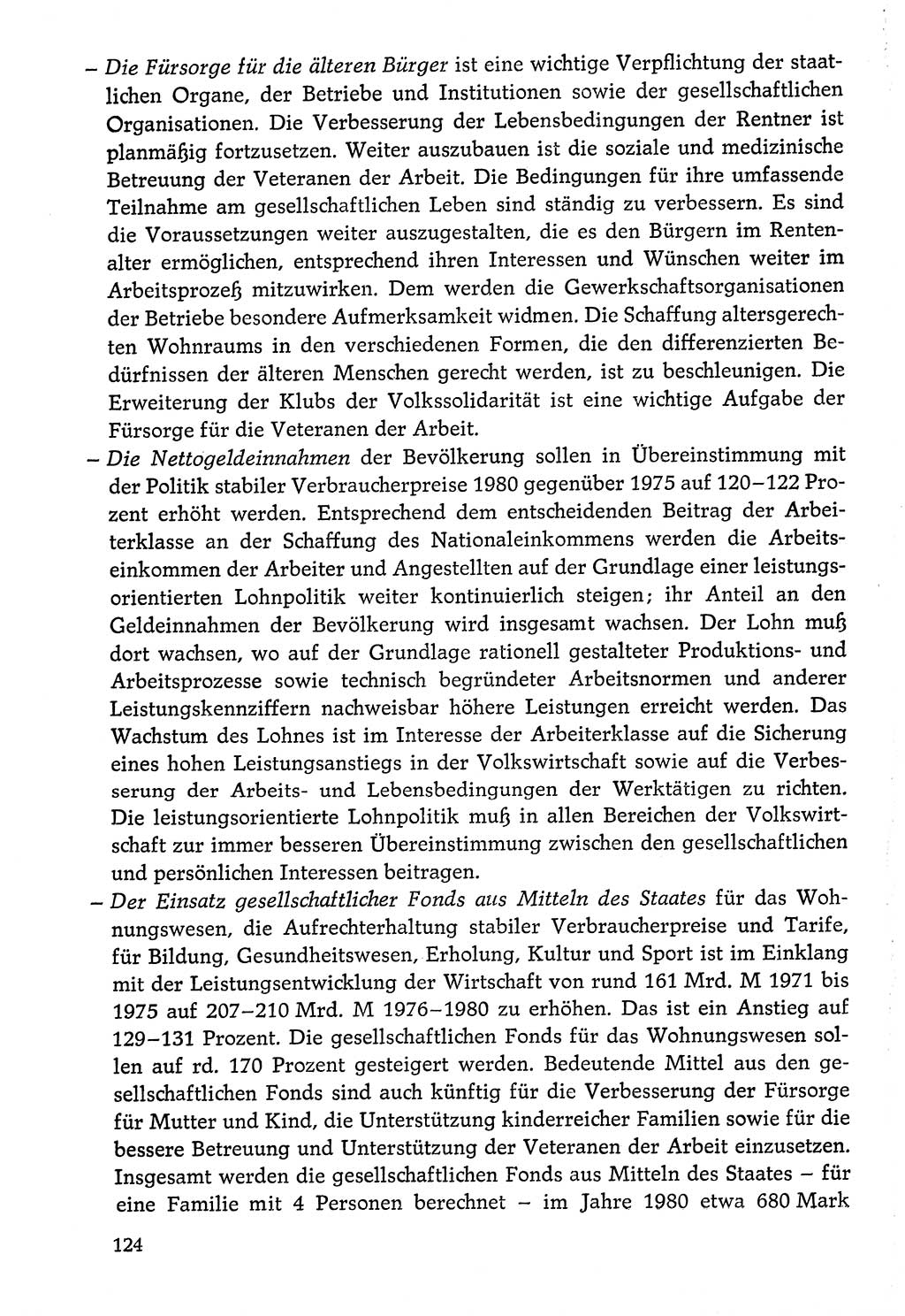 Dokumente der Sozialistischen Einheitspartei Deutschlands (SED) [Deutsche Demokratische Republik (DDR)] 1976-1977, Seite 124 (Dok. SED DDR 1976-1977, S. 124)