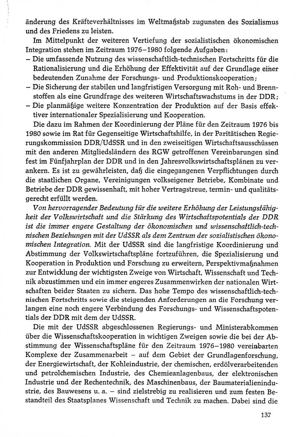Dokumente der Sozialistischen Einheitspartei Deutschlands (SED) [Deutsche Demokratische Republik (DDR)] 1976-1977, Seite 137 (Dok. SED DDR 1976-1977, S. 137)