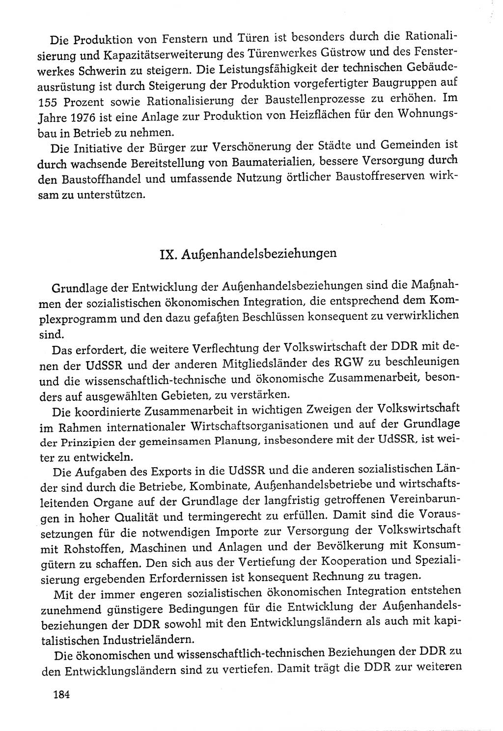Dokumente der Sozialistischen Einheitspartei Deutschlands (SED) [Deutsche Demokratische Republik (DDR)] 1976-1977, Seite 184 (Dok. SED DDR 1976-1977, S. 184)