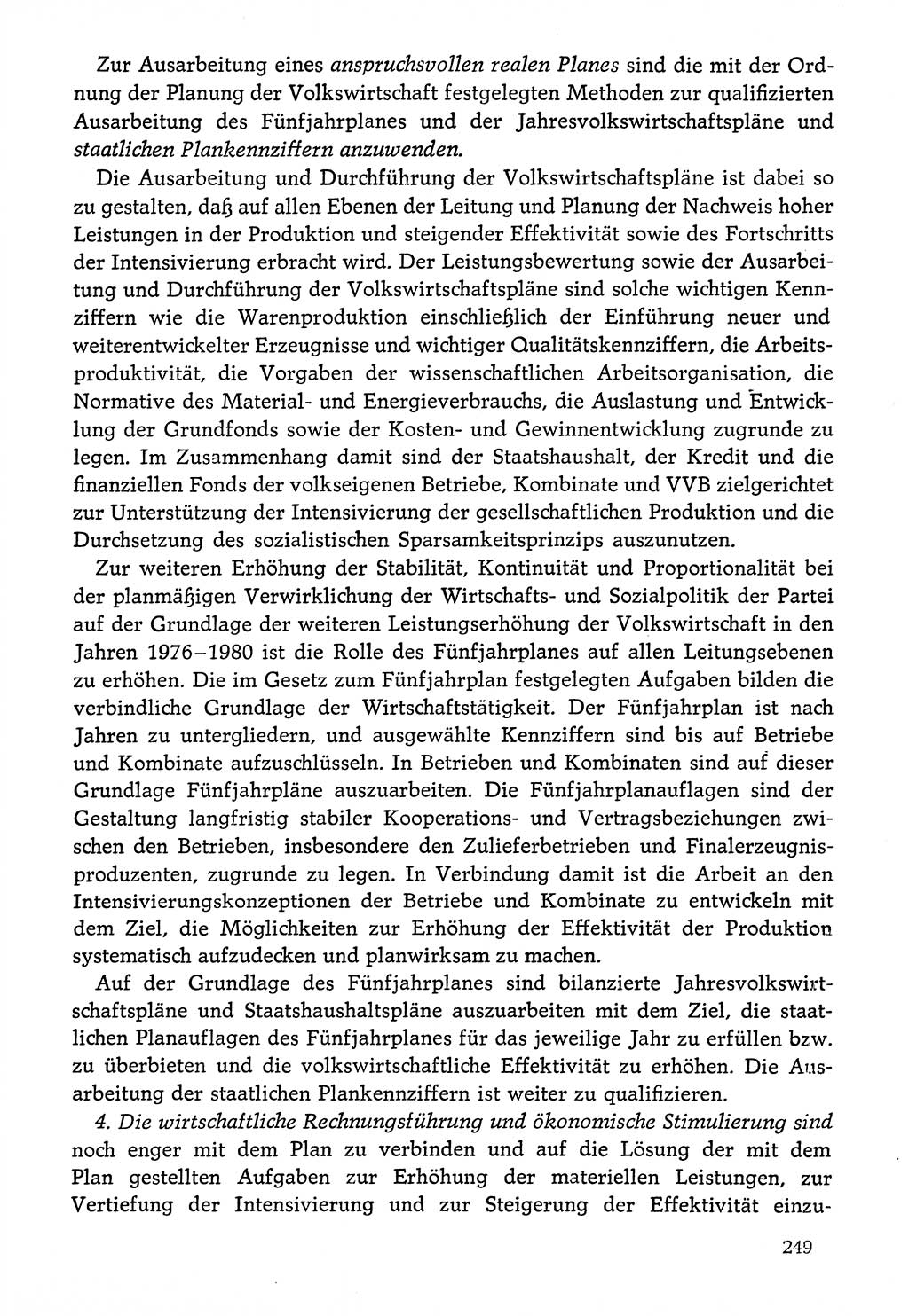 Dokumente der Sozialistischen Einheitspartei Deutschlands (SED) [Deutsche Demokratische Republik (DDR)] 1976-1977, Seite 249 (Dok. SED DDR 1976-1977, S. 249)
