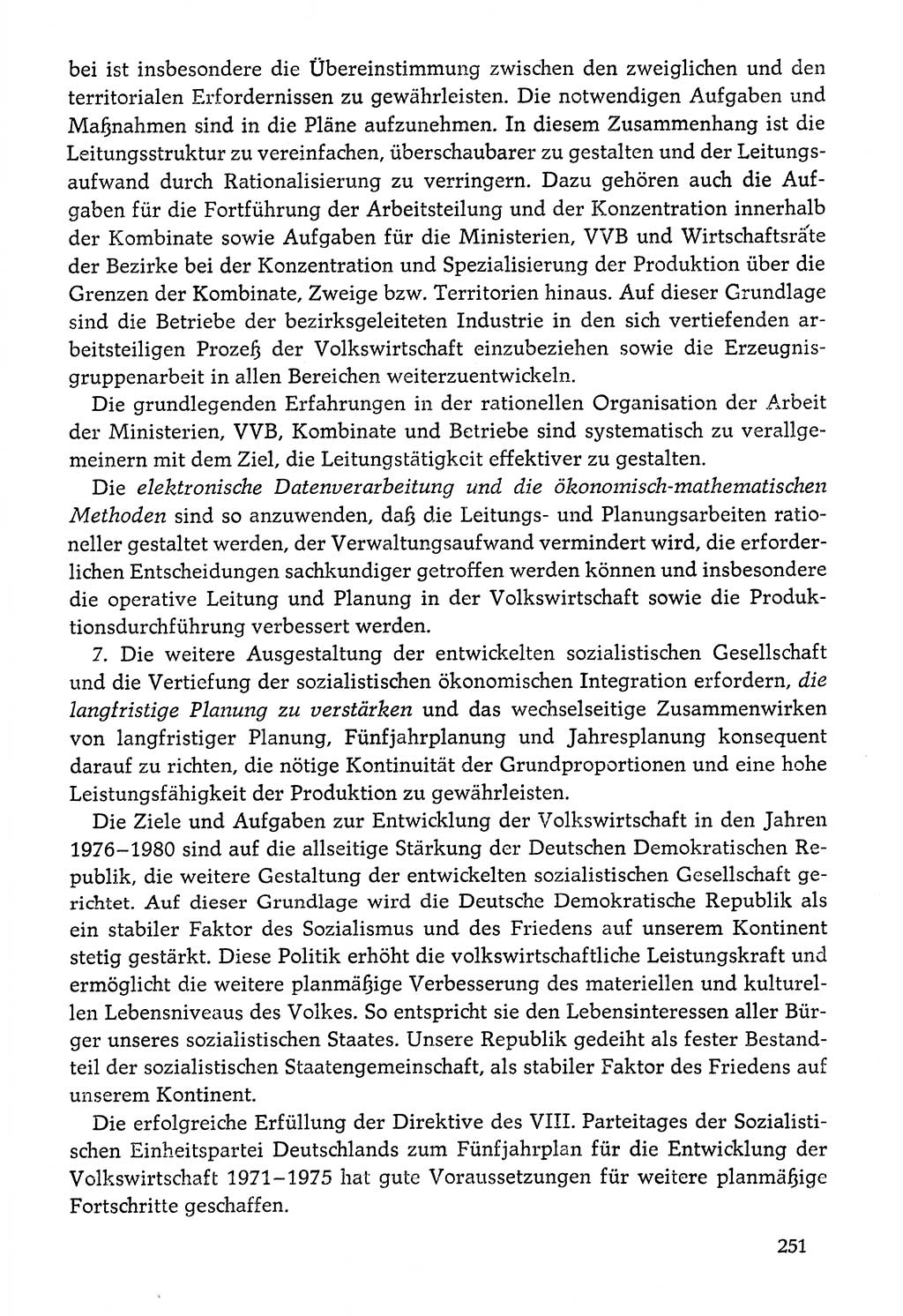 Dokumente der Sozialistischen Einheitspartei Deutschlands (SED) [Deutsche Demokratische Republik (DDR)] 1976-1977, Seite 251 (Dok. SED DDR 1976-1977, S. 251)