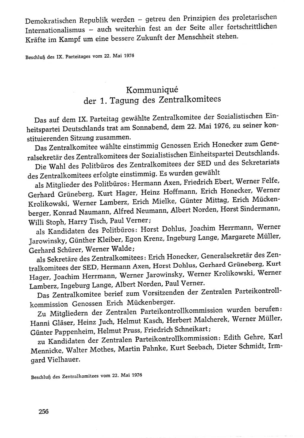 Dokumente der Sozialistischen Einheitspartei Deutschlands (SED) [Deutsche Demokratische Republik (DDR)] 1976-1977, Seite 256 (Dok. SED DDR 1976-1977, S. 256)