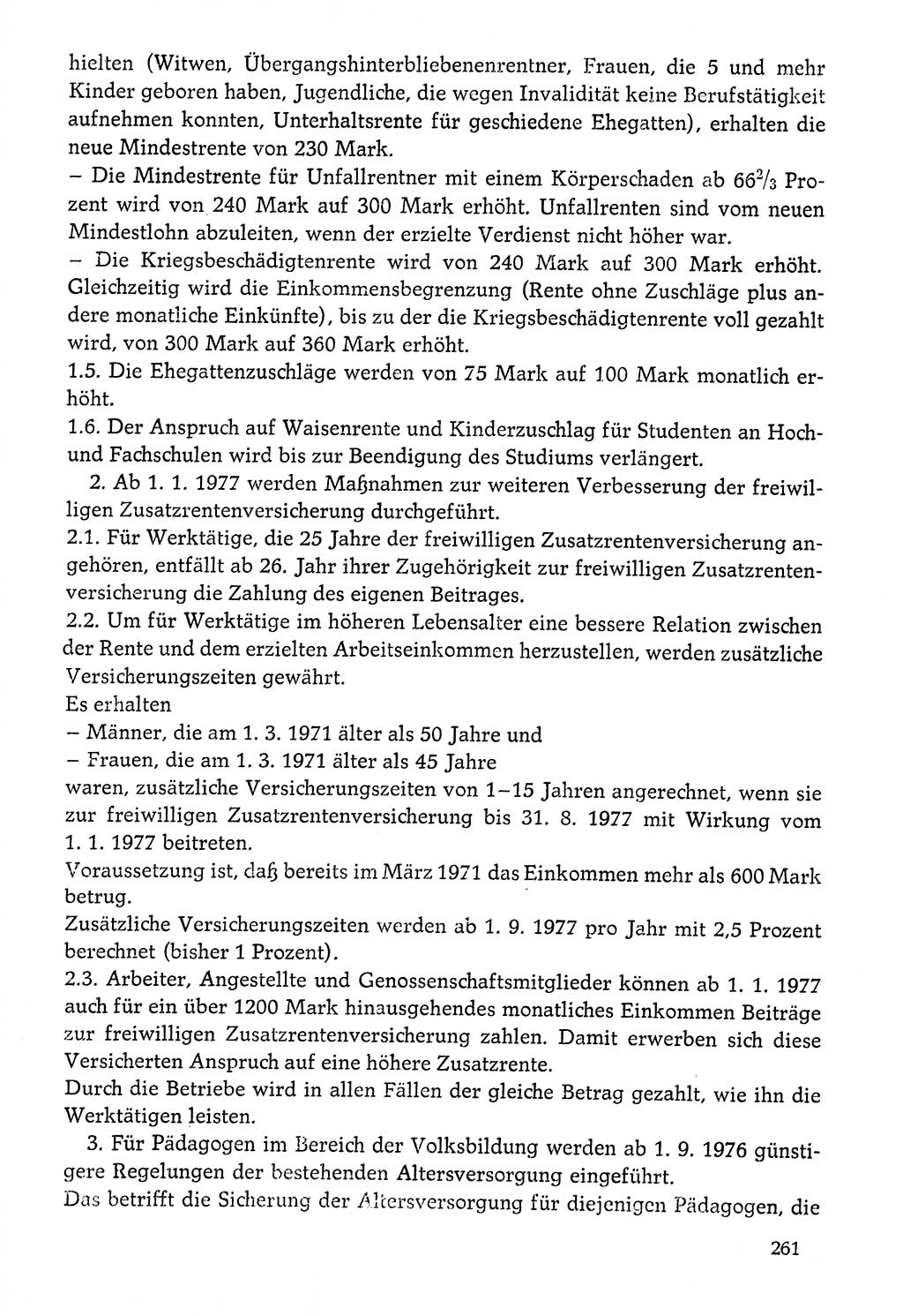 Dokumente der Sozialistischen Einheitspartei Deutschlands (SED) [Deutsche Demokratische Republik (DDR)] 1976-1977, Seite 261 (Dok. SED DDR 1976-1977, S. 261)