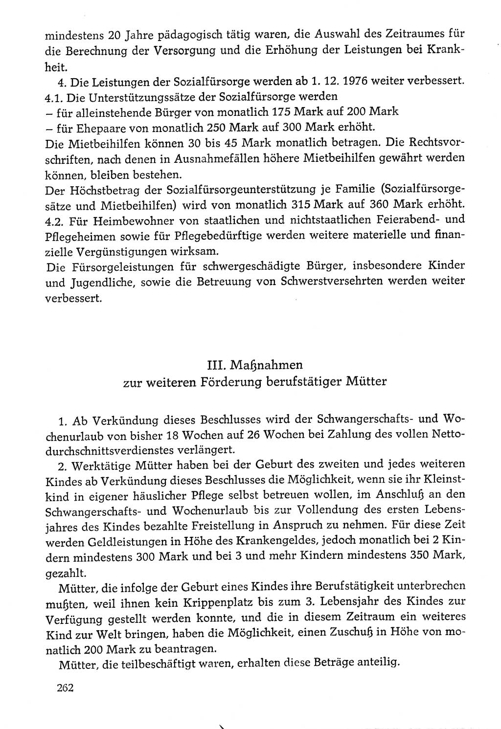 Dokumente der Sozialistischen Einheitspartei Deutschlands (SED) [Deutsche Demokratische Republik (DDR)] 1976-1977, Seite 262 (Dok. SED DDR 1976-1977, S. 262)