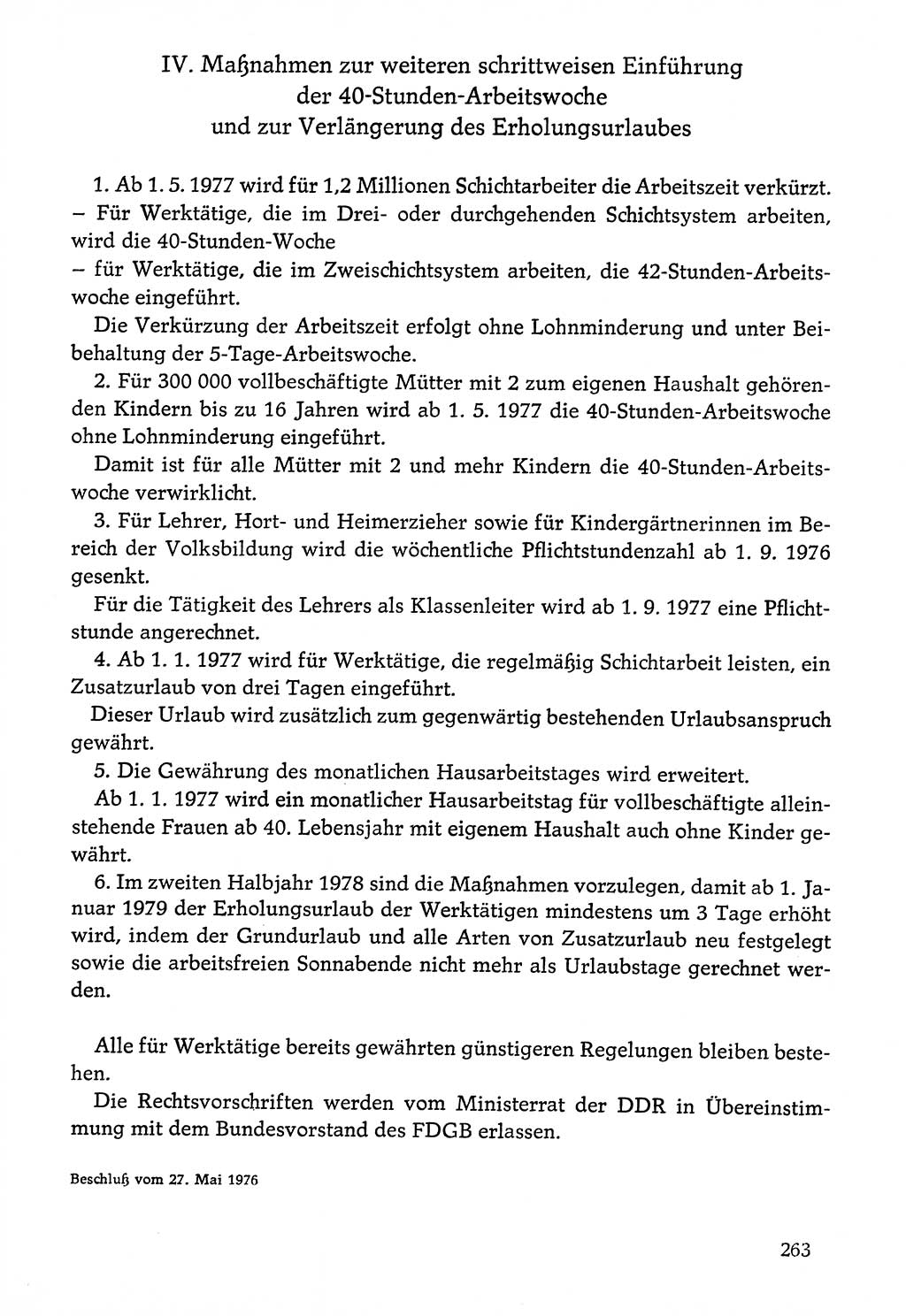 Dokumente der Sozialistischen Einheitspartei Deutschlands (SED) [Deutsche Demokratische Republik (DDR)] 1976-1977, Seite 263 (Dok. SED DDR 1976-1977, S. 263)