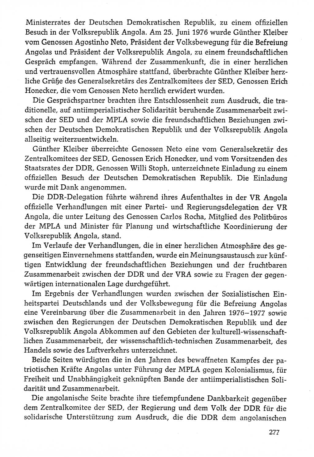 Dokumente der Sozialistischen Einheitspartei Deutschlands (SED) [Deutsche Demokratische Republik (DDR)] 1976-1977, Seite 277 (Dok. SED DDR 1976-1977, S. 277)