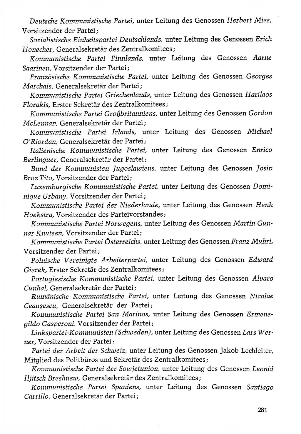 Dokumente der Sozialistischen Einheitspartei Deutschlands (SED) [Deutsche Demokratische Republik (DDR)] 1976-1977, Seite 281 (Dok. SED DDR 1976-1977, S. 281)