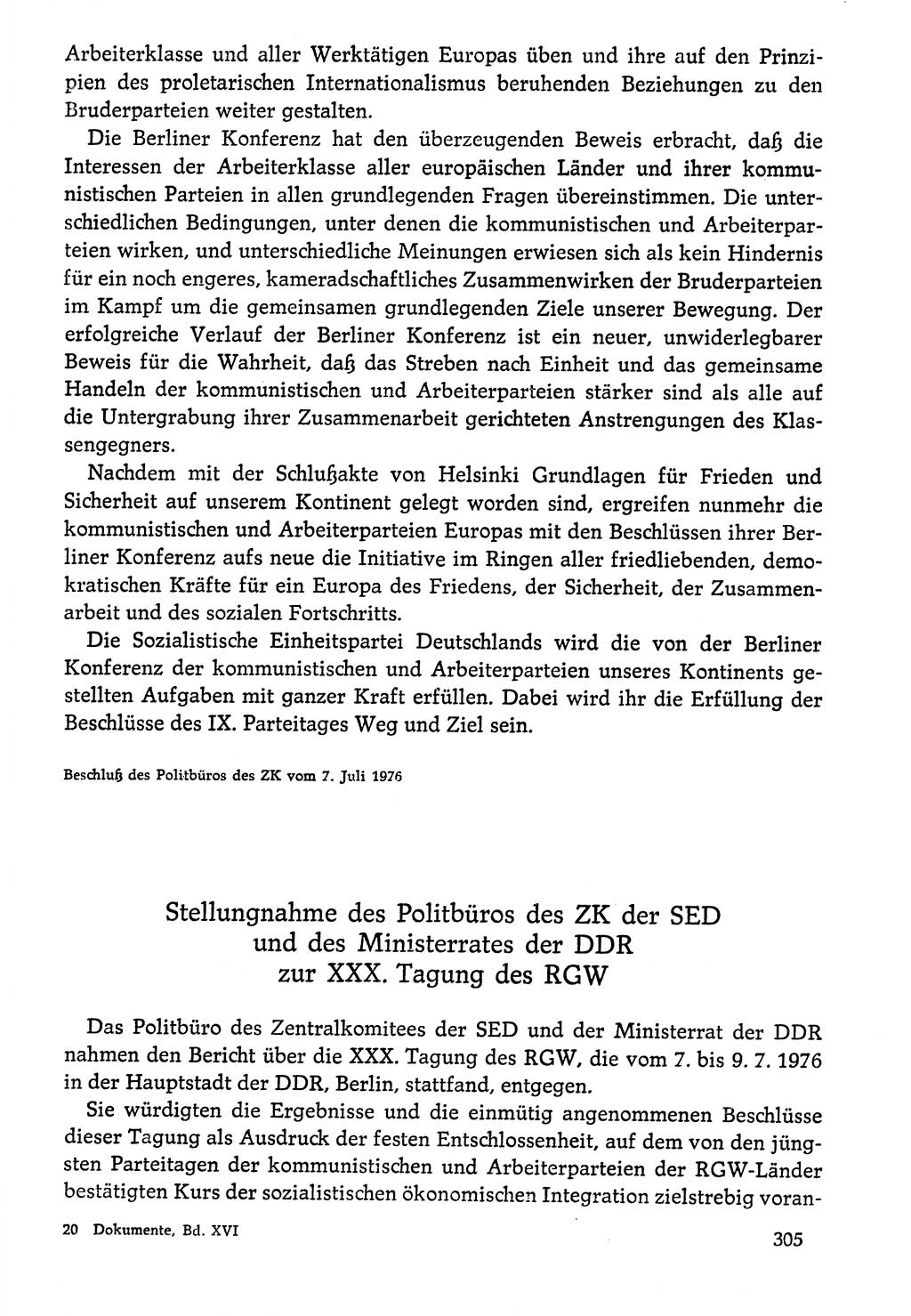 Dokumente der Sozialistischen Einheitspartei Deutschlands (SED) [Deutsche Demokratische Republik (DDR)] 1976-1977, Seite 305 (Dok. SED DDR 1976-1977, S. 305)