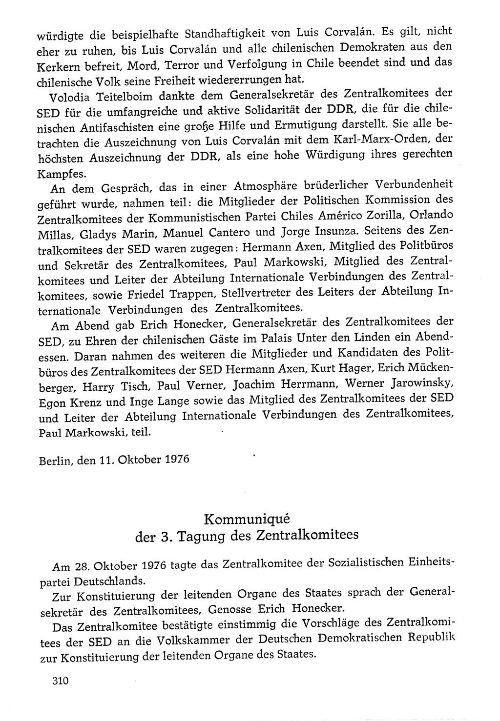 Dokumente der Sozialistischen Einheitspartei Deutschlands (SED) [Deutsche Demokratische Republik (DDR)] 1976-1977, Seite 310 (Dok. SED DDR 1976-1977, S. 310)