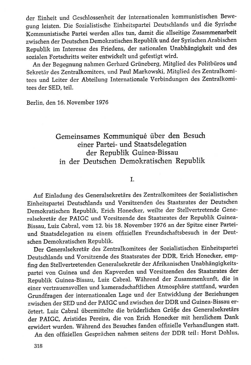 Dokumente der Sozialistischen Einheitspartei Deutschlands (SED) [Deutsche Demokratische Republik (DDR)] 1976-1977, Seite 318 (Dok. SED DDR 1976-1977, S. 318)