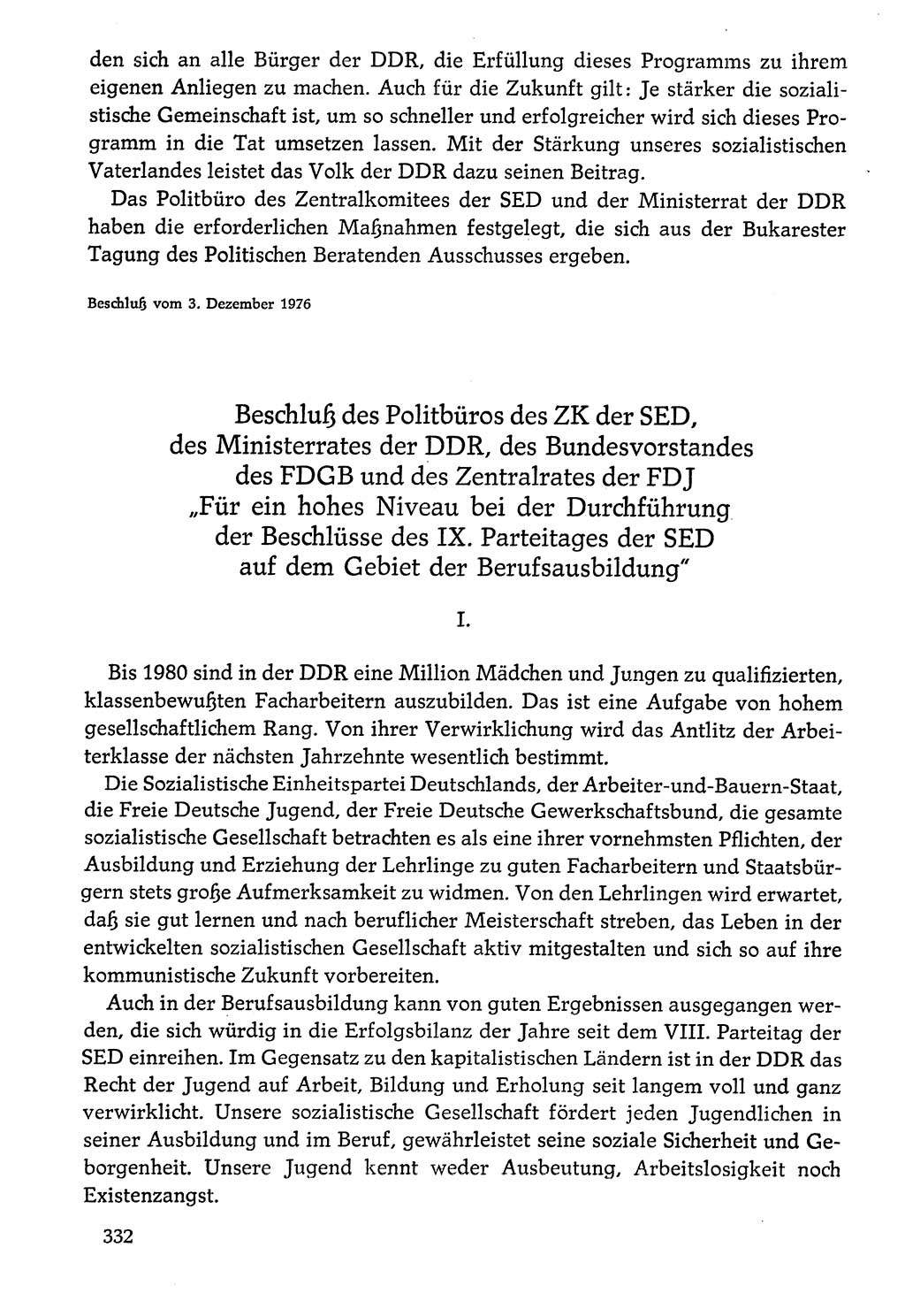 Dokumente der Sozialistischen Einheitspartei Deutschlands (SED) [Deutsche Demokratische Republik (DDR)] 1976-1977, Seite 332 (Dok. SED DDR 1976-1977, S. 332)