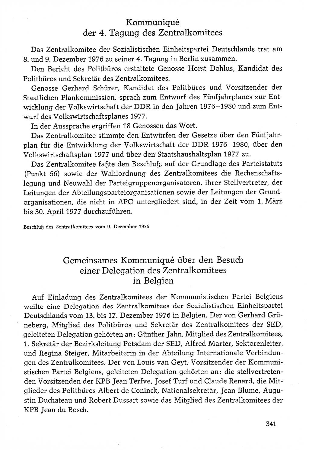 Dokumente der Sozialistischen Einheitspartei Deutschlands (SED) [Deutsche Demokratische Republik (DDR)] 1976-1977, Seite 341 (Dok. SED DDR 1976-1977, S. 341)