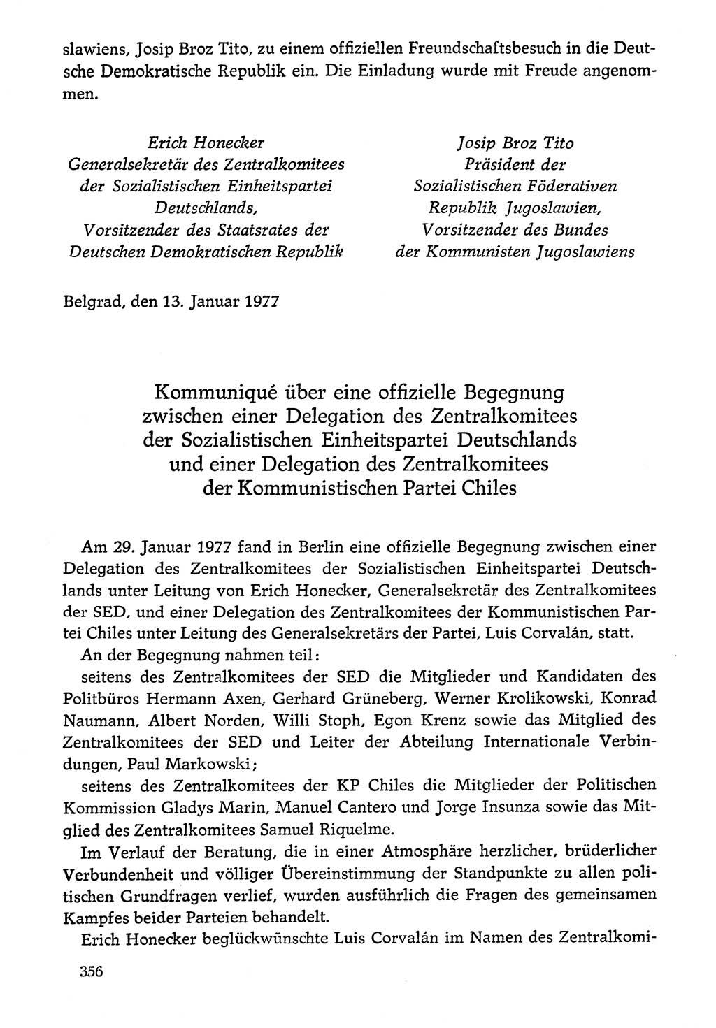 Dokumente der Sozialistischen Einheitspartei Deutschlands (SED) [Deutsche Demokratische Republik (DDR)] 1976-1977, Seite 356 (Dok. SED DDR 1976-1977, S. 356)