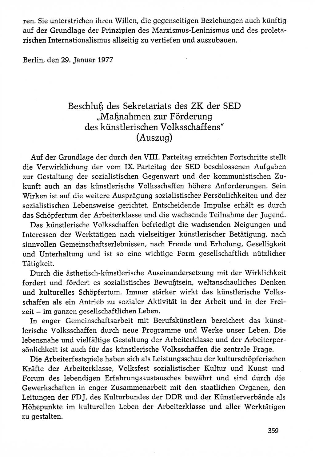 Dokumente der Sozialistischen Einheitspartei Deutschlands (SED) [Deutsche Demokratische Republik (DDR)] 1976-1977, Seite 359 (Dok. SED DDR 1976-1977, S. 359)