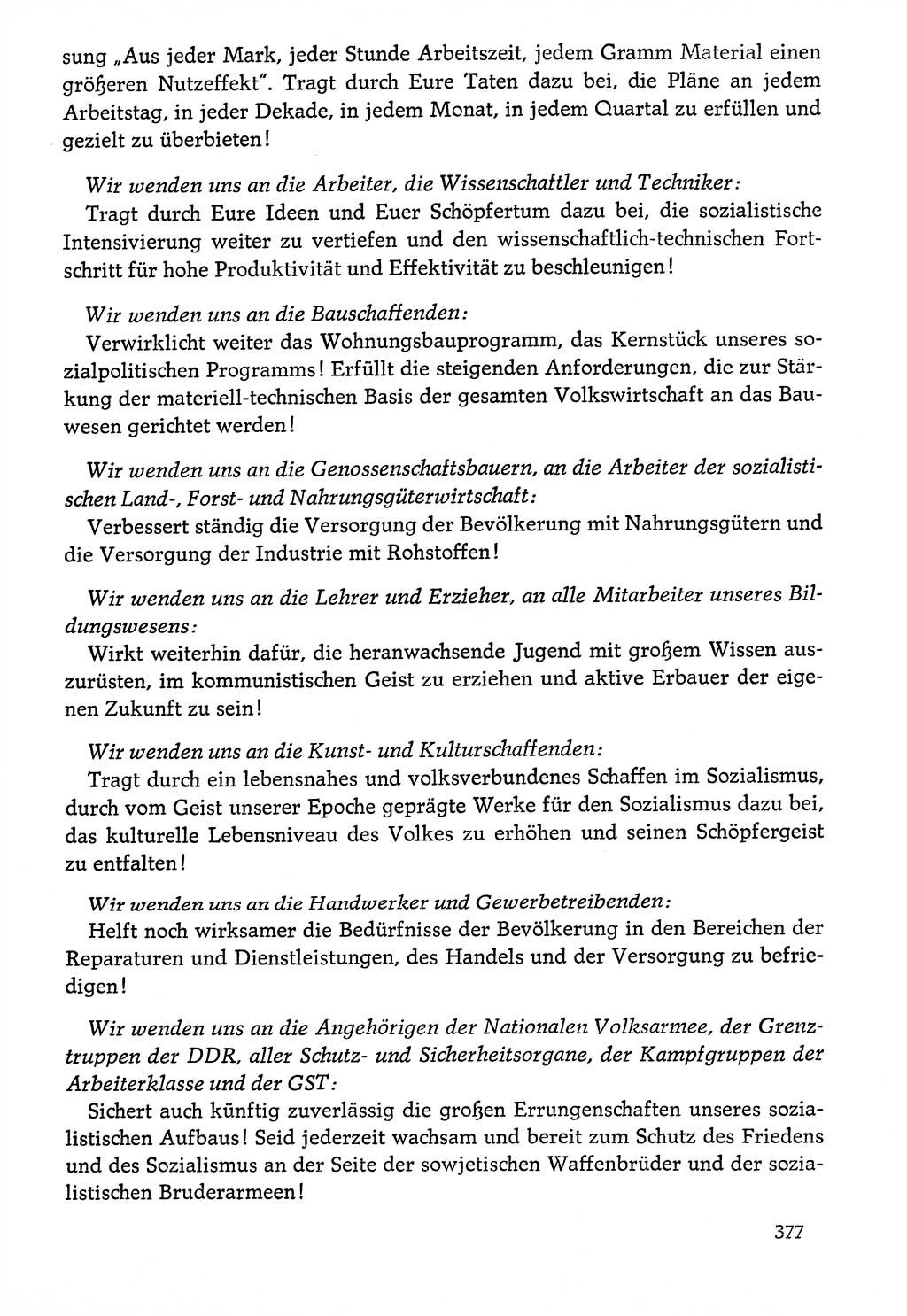 Dokumente der Sozialistischen Einheitspartei Deutschlands (SED) [Deutsche Demokratische Republik (DDR)] 1976-1977, Seite 377 (Dok. SED DDR 1976-1977, S. 377)