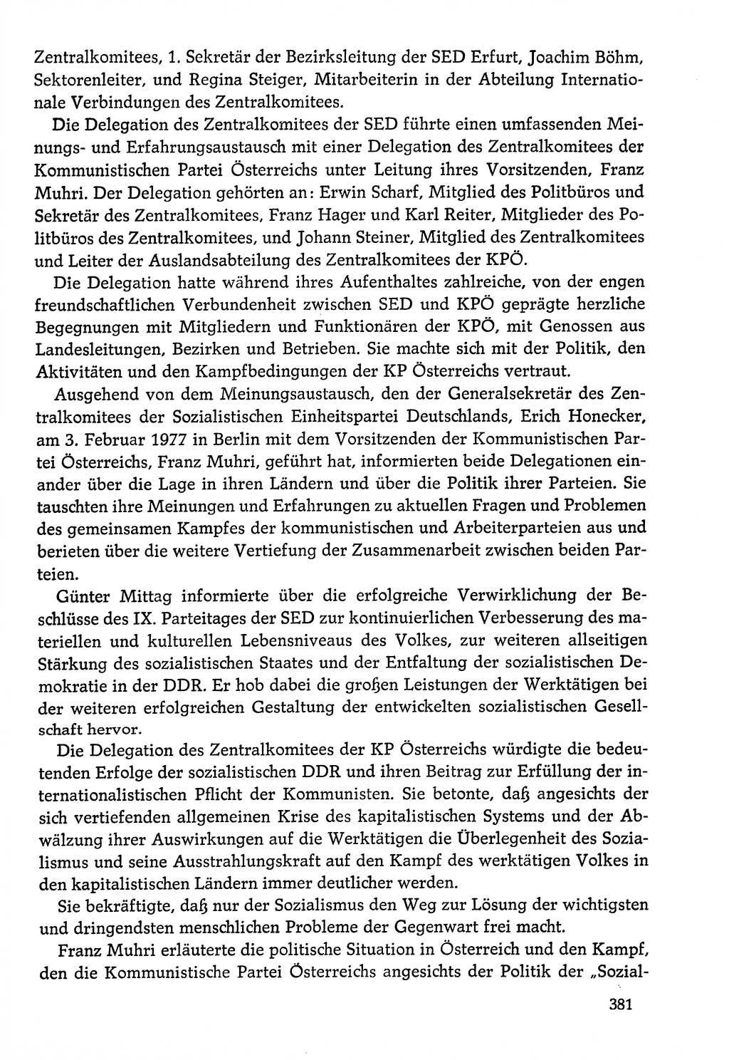 Dokumente der Sozialistischen Einheitspartei Deutschlands (SED) [Deutsche Demokratische Republik (DDR)] 1976-1977, Seite 381 (Dok. SED DDR 1976-1977, S. 381)