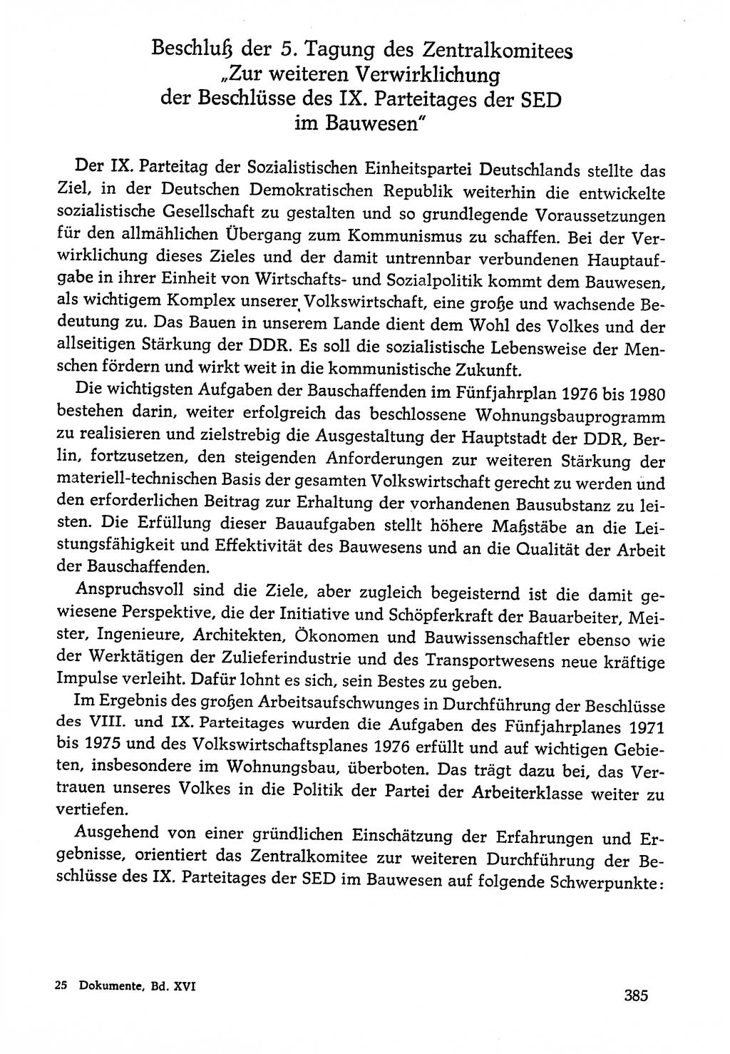 Dokumente der Sozialistischen Einheitspartei Deutschlands (SED) [Deutsche Demokratische Republik (DDR)] 1976-1977, Seite 385 (Dok. SED DDR 1976-1977, S. 385)