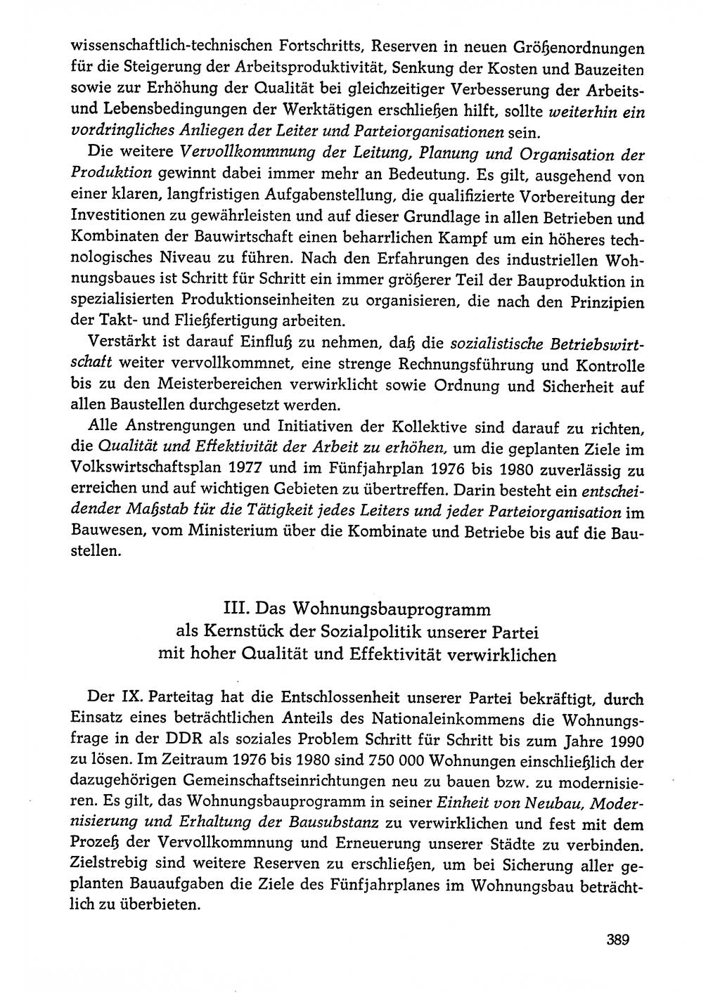 Dokumente der Sozialistischen Einheitspartei Deutschlands (SED) [Deutsche Demokratische Republik (DDR)] 1976-1977, Seite 389 (Dok. SED DDR 1976-1977, S. 389)