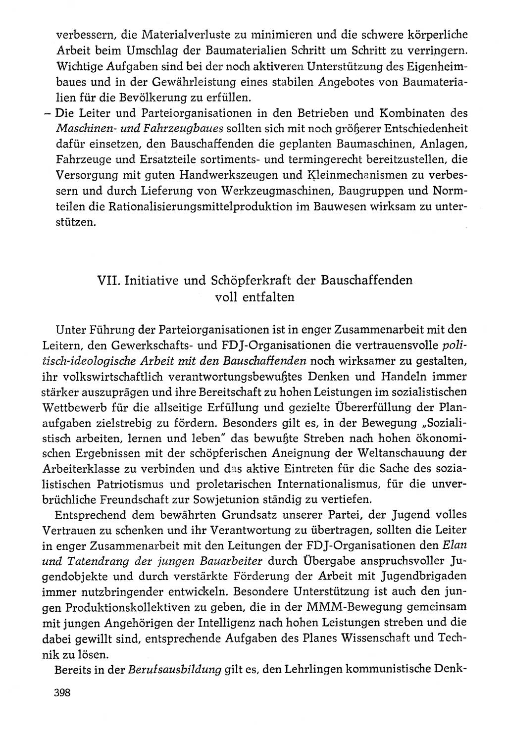 Dokumente der Sozialistischen Einheitspartei Deutschlands (SED) [Deutsche Demokratische Republik (DDR)] 1976-1977, Seite 398 (Dok. SED DDR 1976-1977, S. 398)