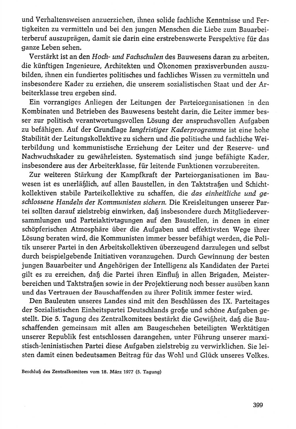 Dokumente der Sozialistischen Einheitspartei Deutschlands (SED) [Deutsche Demokratische Republik (DDR)] 1976-1977, Seite 399 (Dok. SED DDR 1976-1977, S. 399)